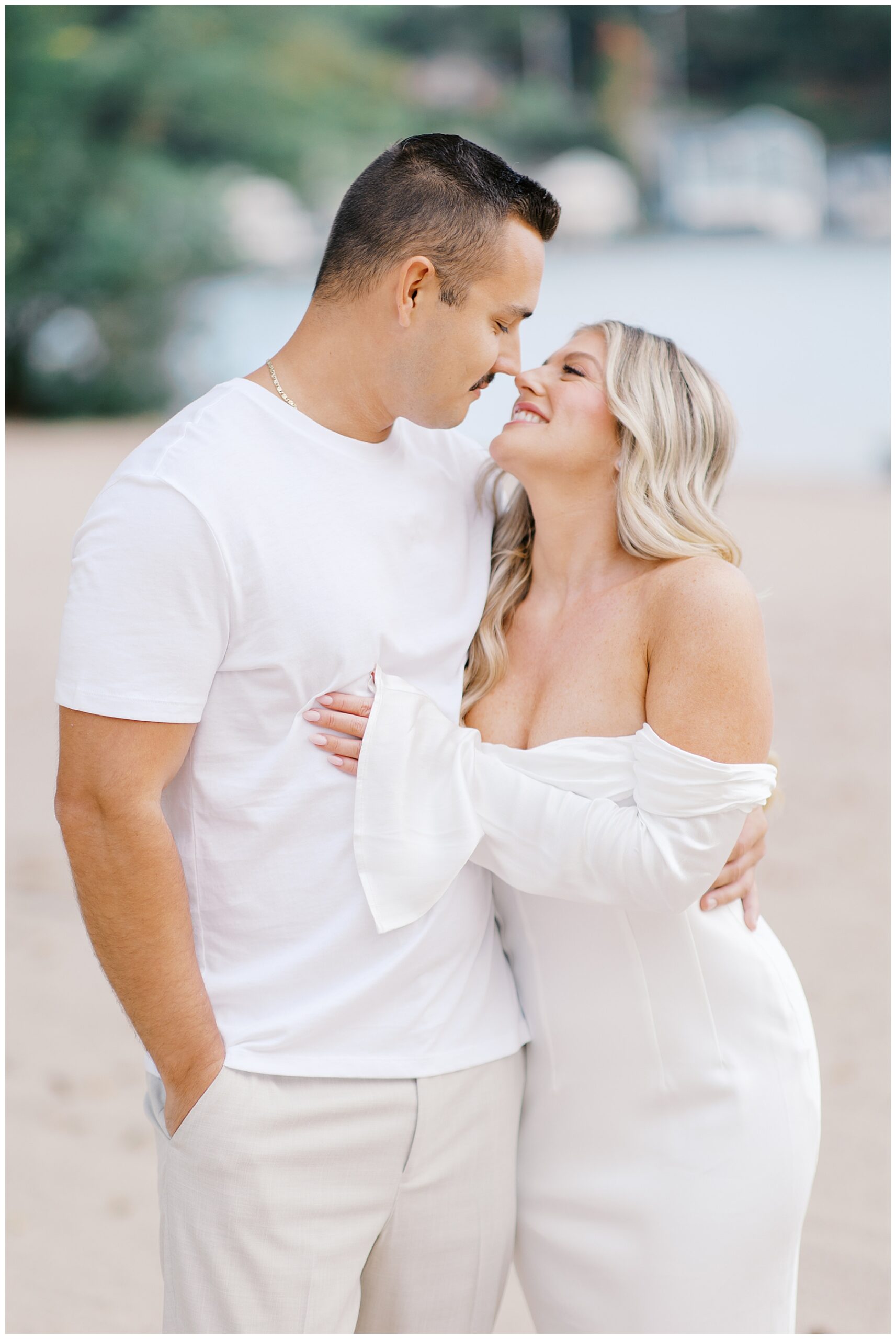 Lake Pearl Wrentham Engagement Photos at the Beach
