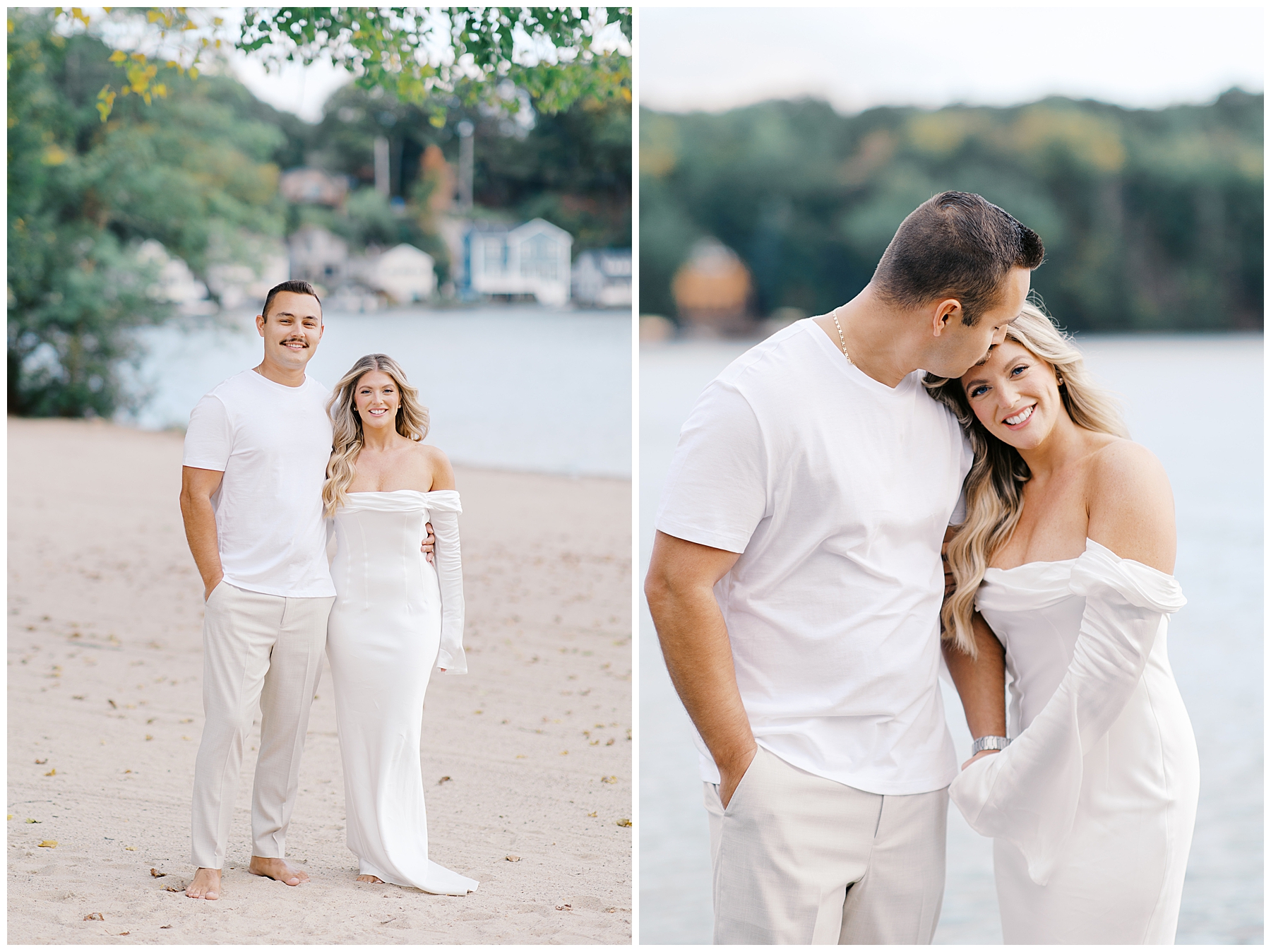 Engagement Photos at the Beach at Lake Pearl Wrentham