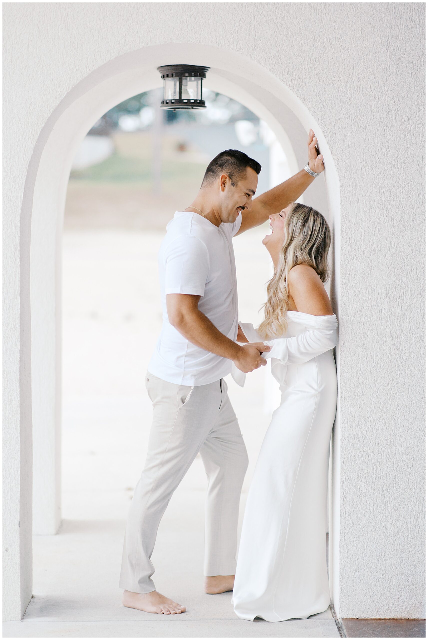 candid and joyful engagement photos on the beach