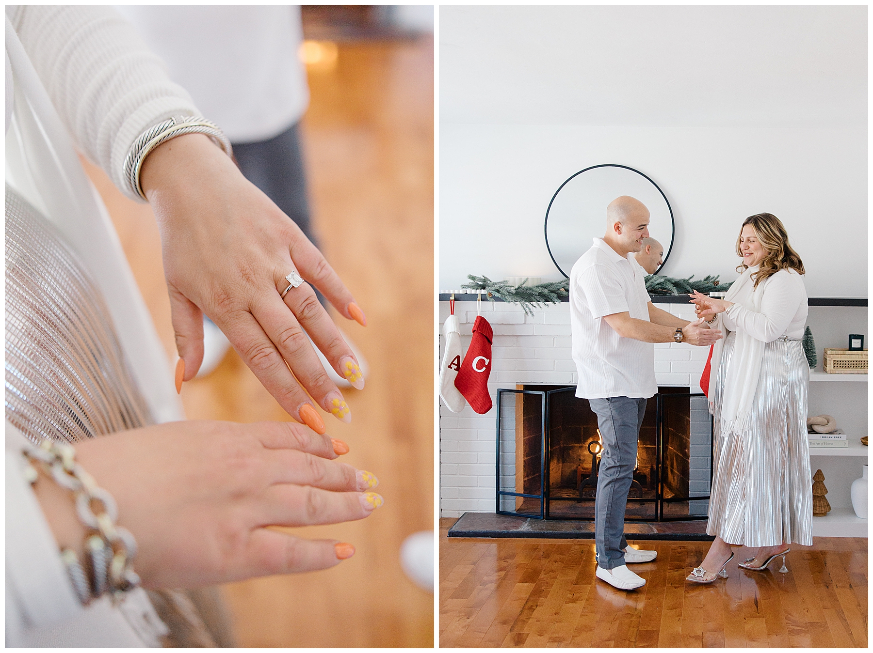 At-Home Surprise Christmas Proposal in Rhode Island