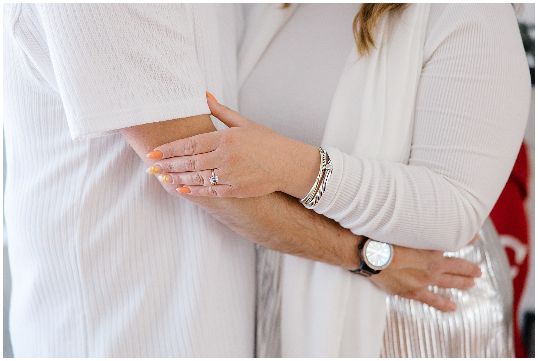 engagement ring on woman's hand
