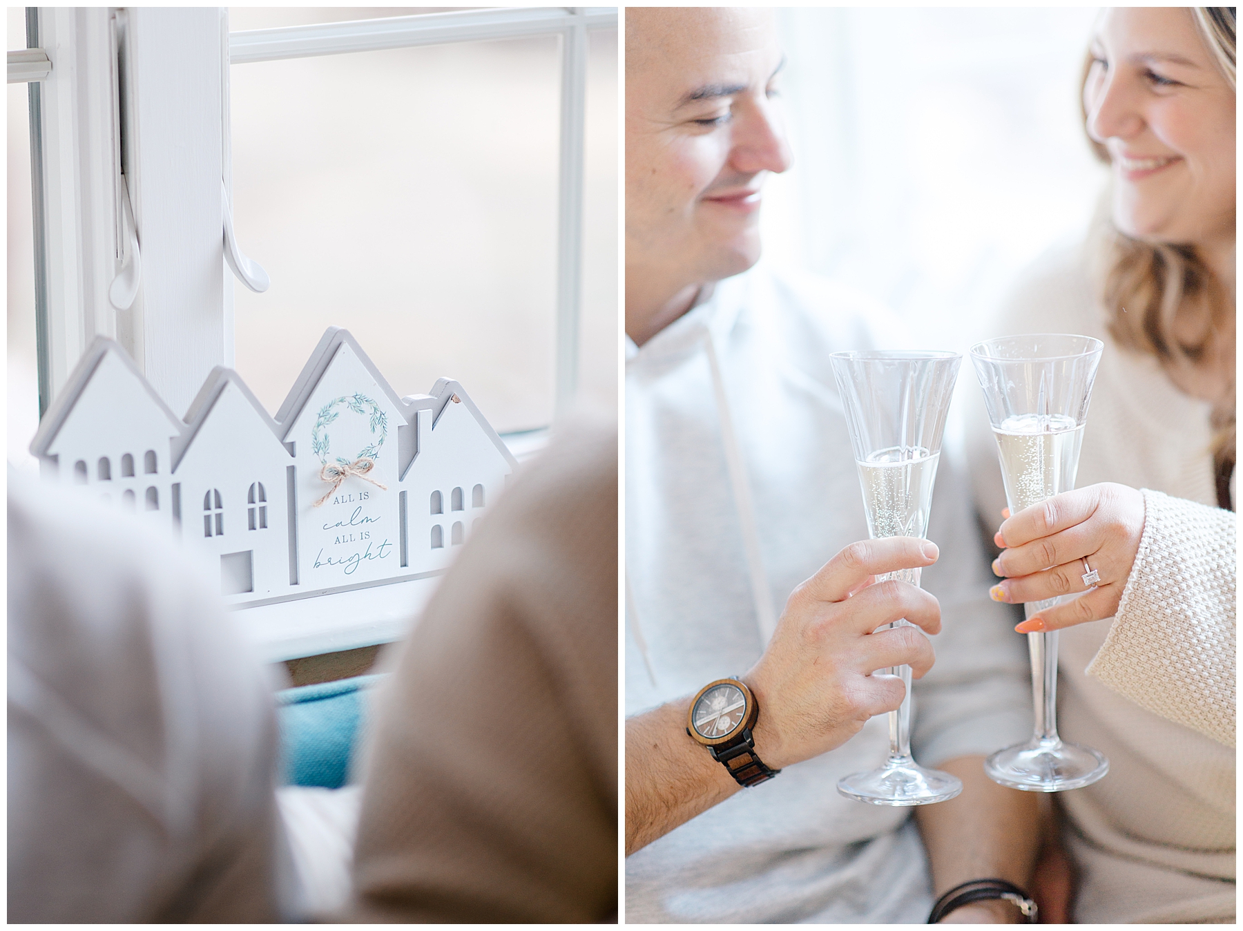 couple toast with champagne 