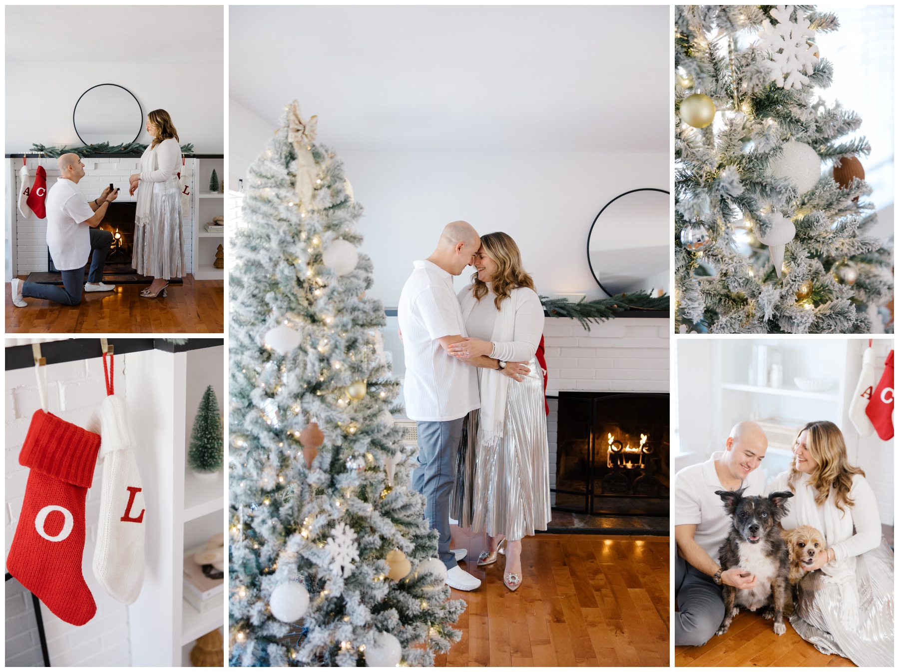 At-Home Surprise Christmas Proposal in Rhode Island 