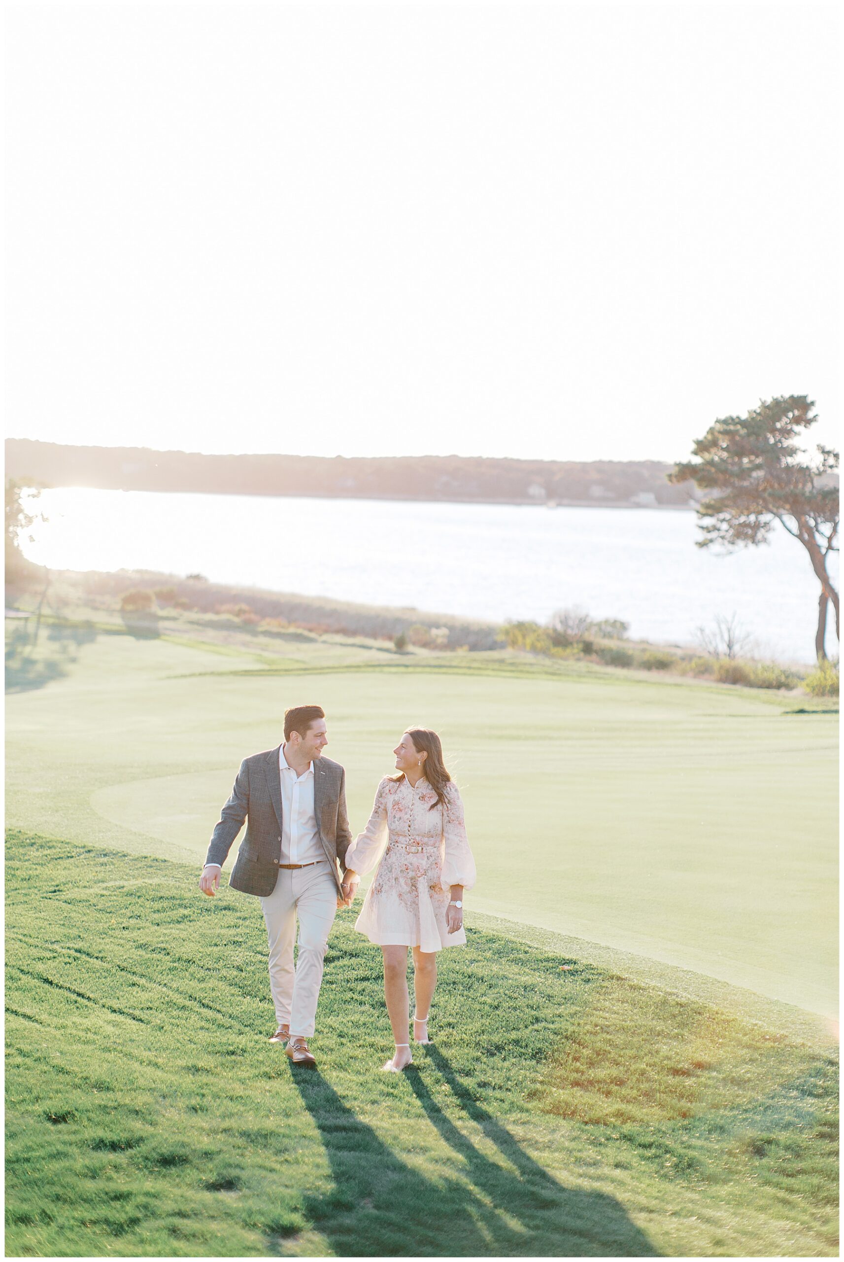 bride and groom to be at Eastward Ho Country club for rehersal dinner 