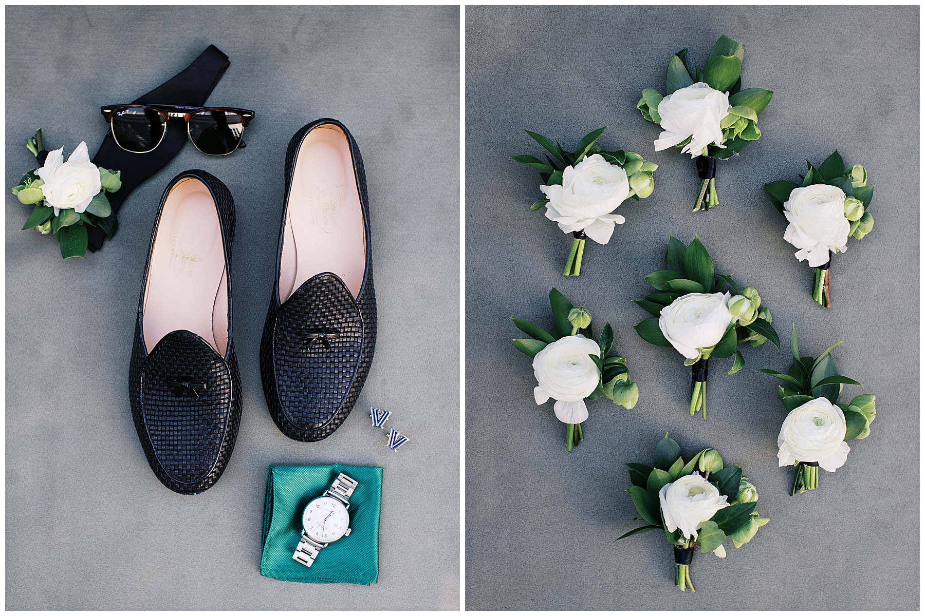 groom details and boutonnieres 