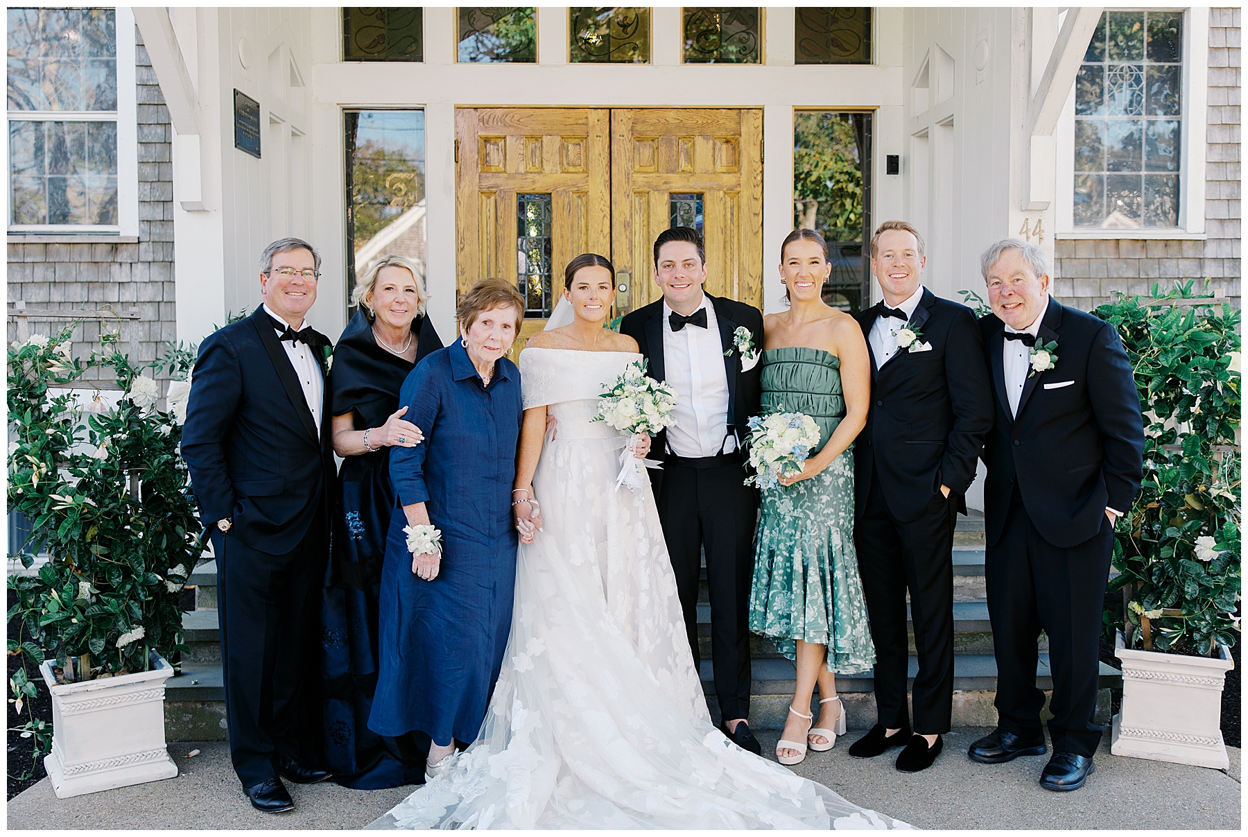 family portraits at wedding 
