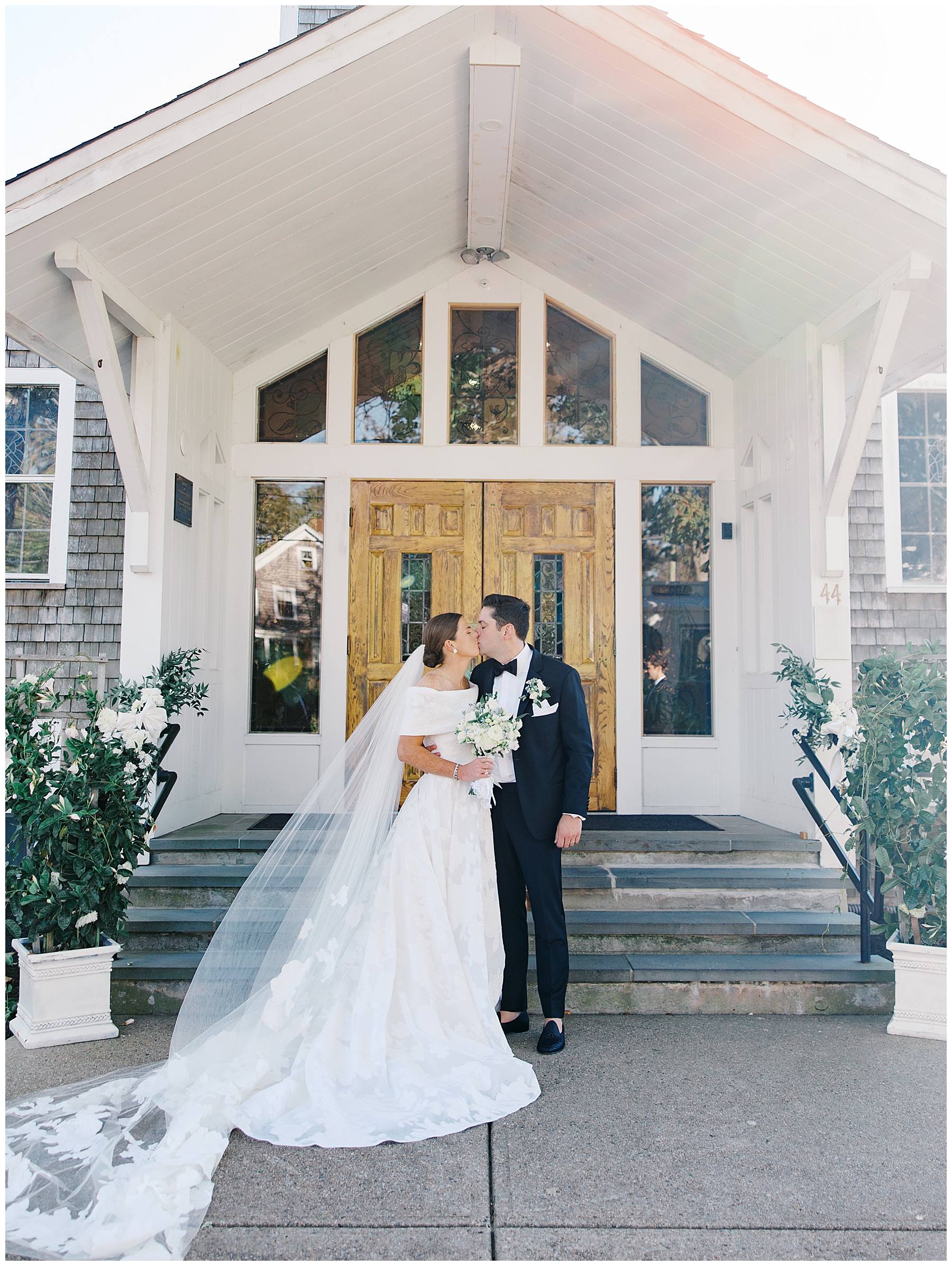 wedding portraits outside of Cape Cod venue 
