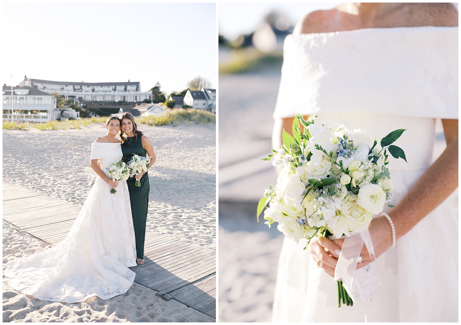 bride wedding dress and bridal bouquet 