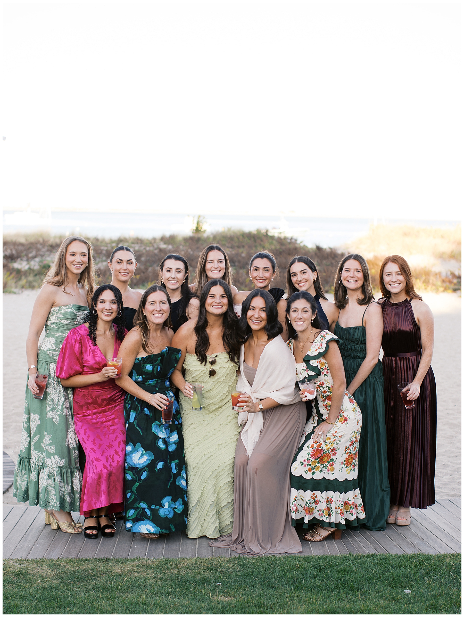 wedding guests at cocktail hour at Chatham Bars Inn Wedding