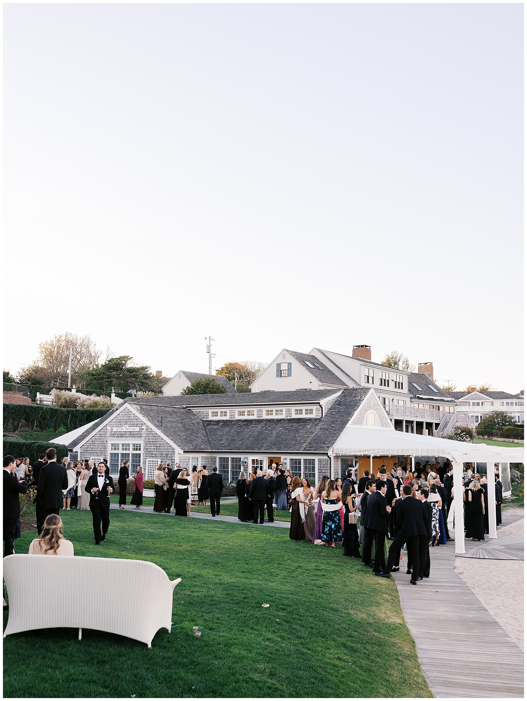 outdoor cocktail hour at Chatham Bars Inn Wedding in Cape Cod