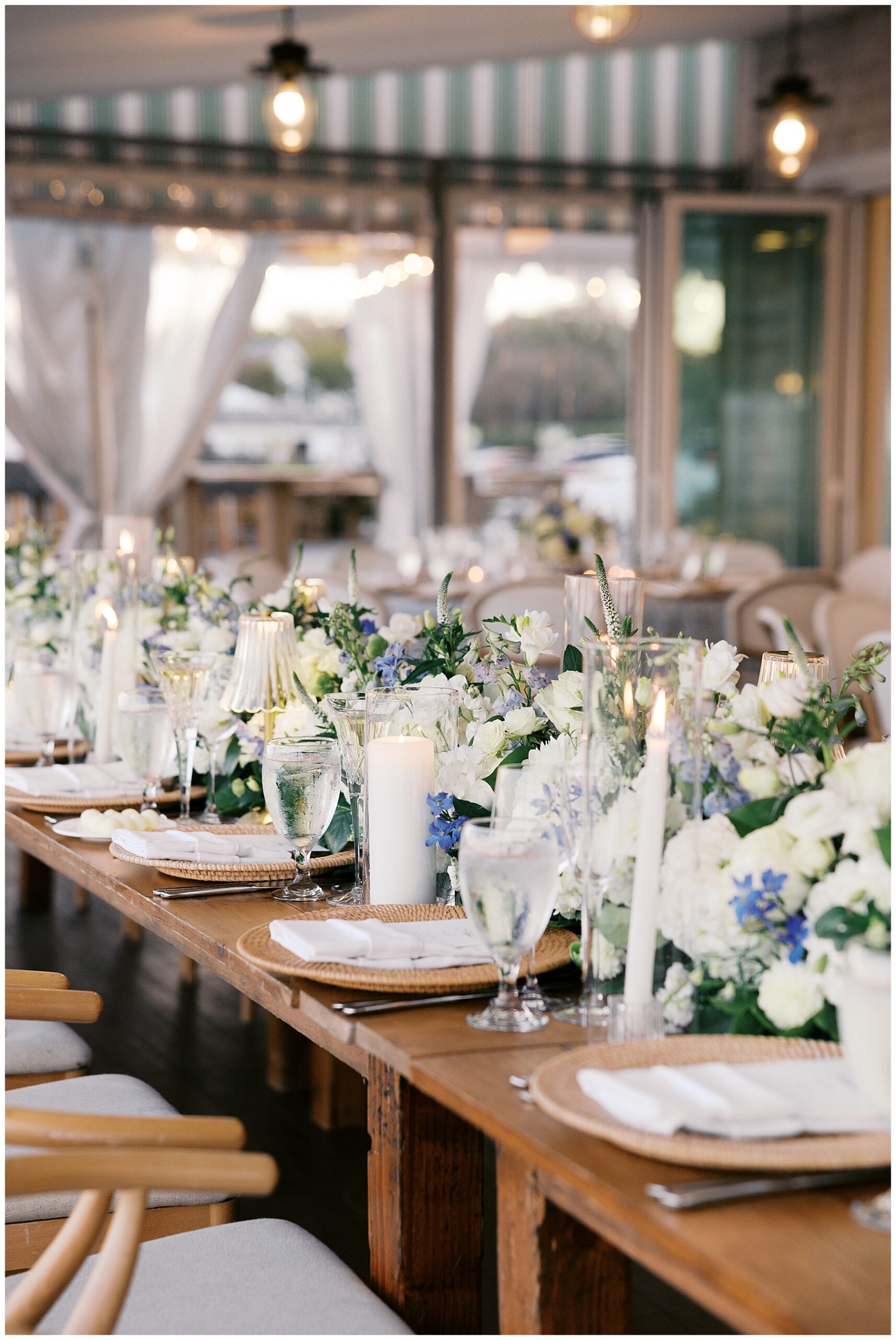 elegant tablescape at wedding reception 