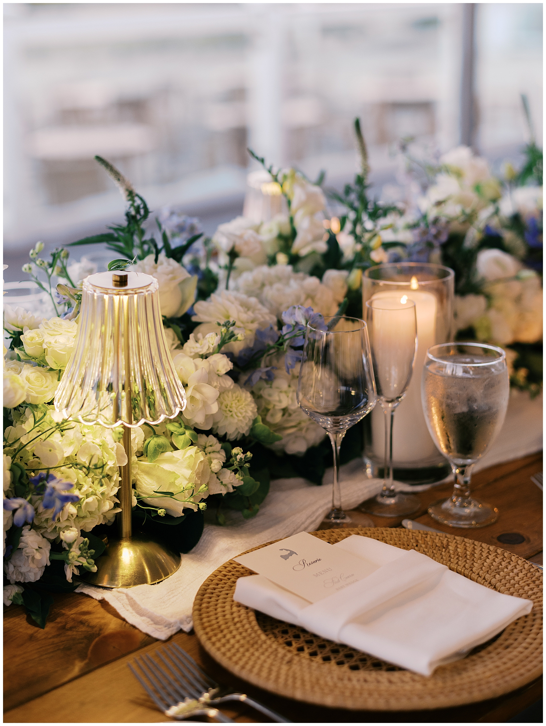 place setting and reception details 