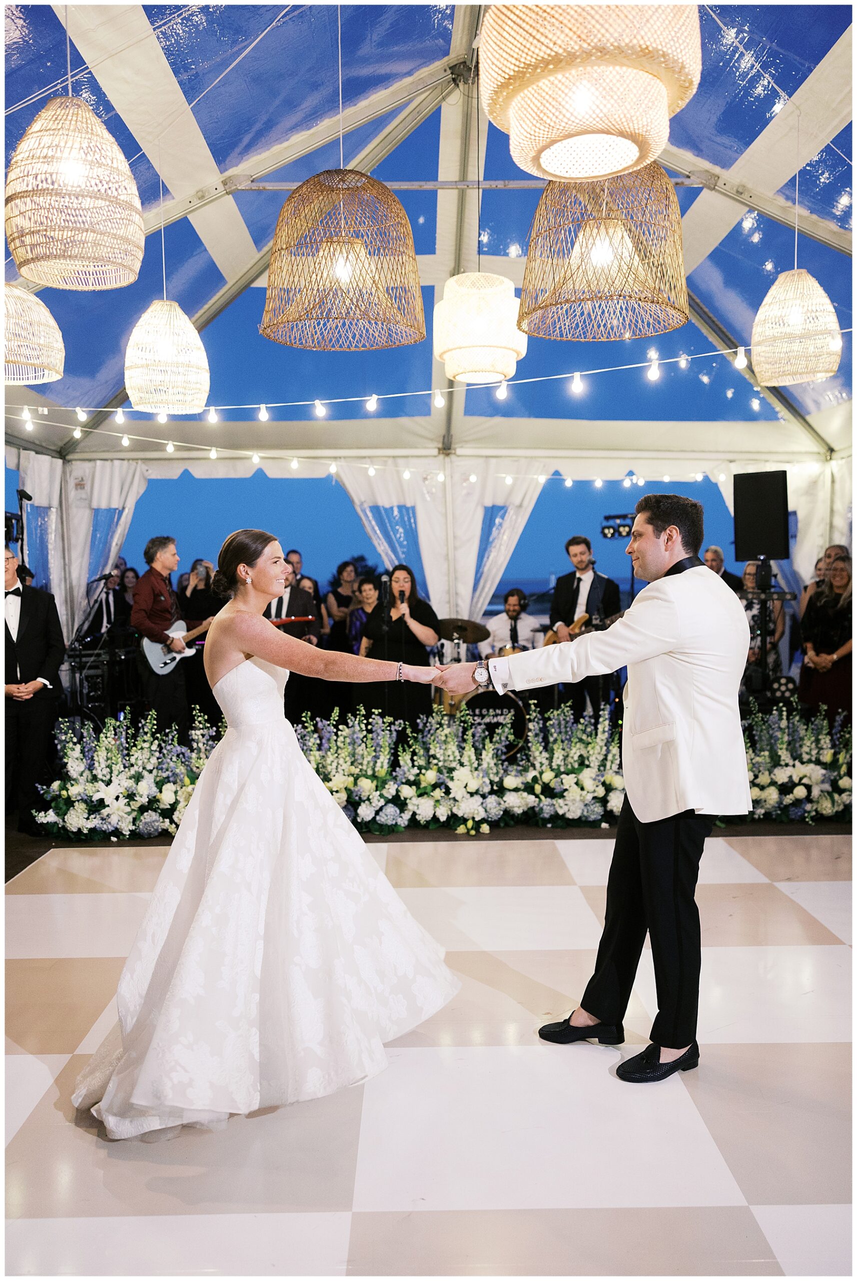 newlyweds share first dance 