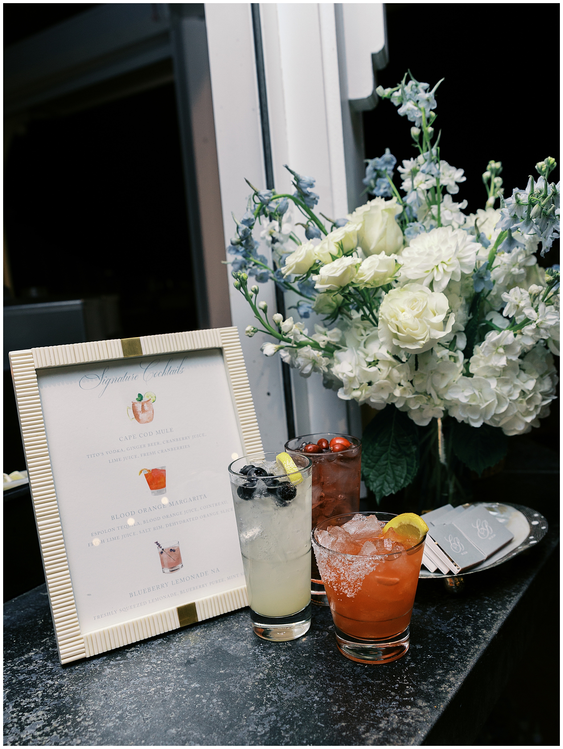 signature bar sign and drinks 