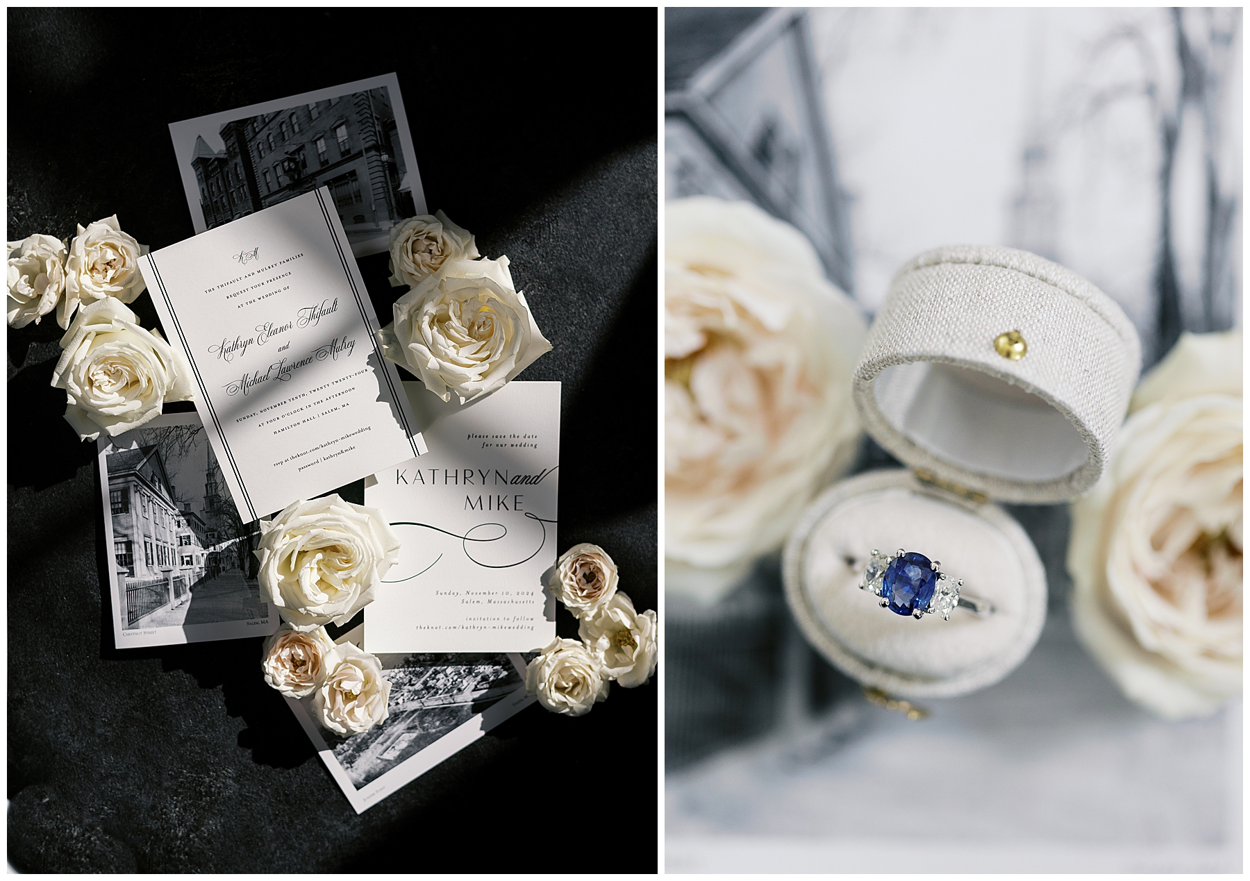 wedding rings and invitations