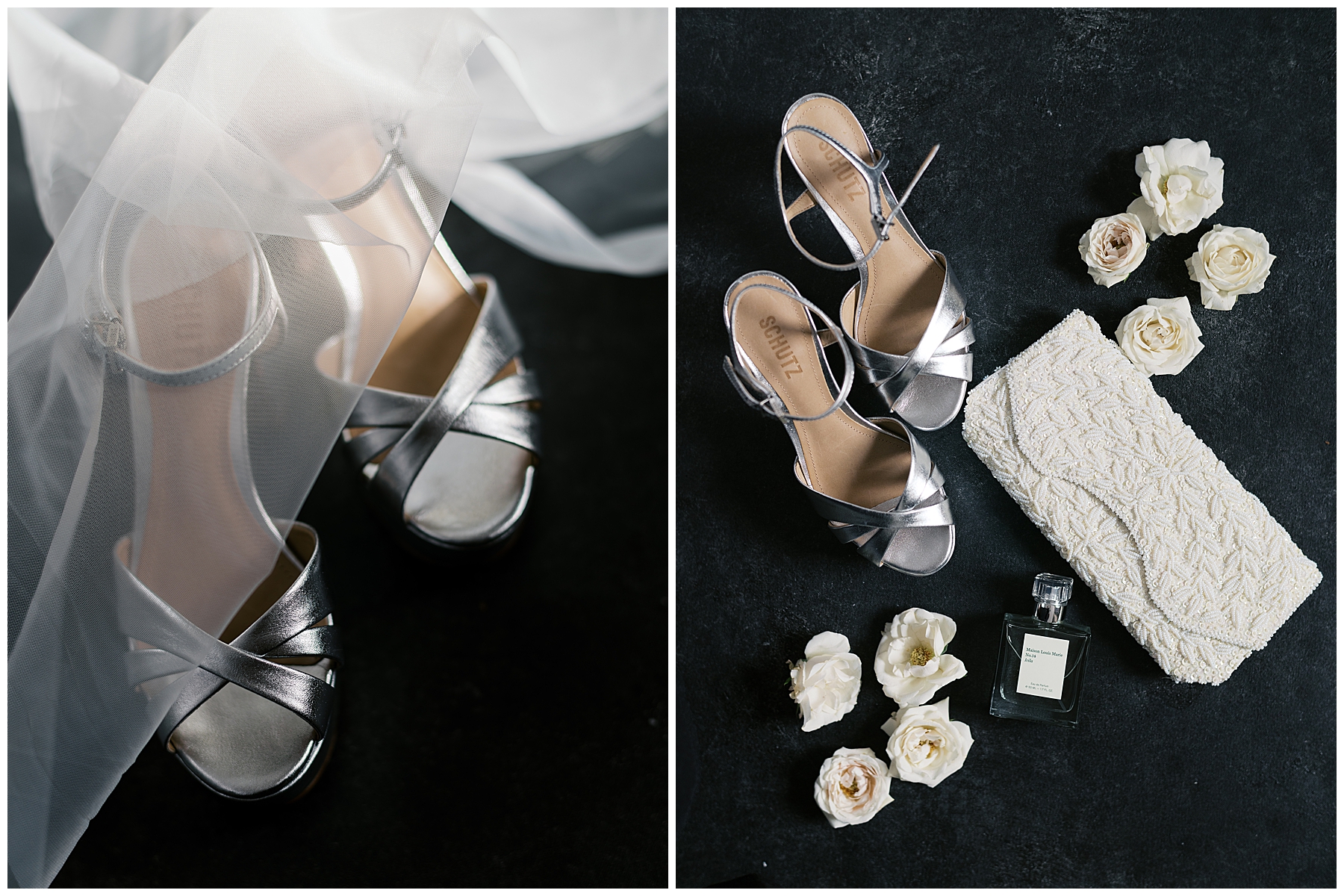 bride's wedding shoes and details