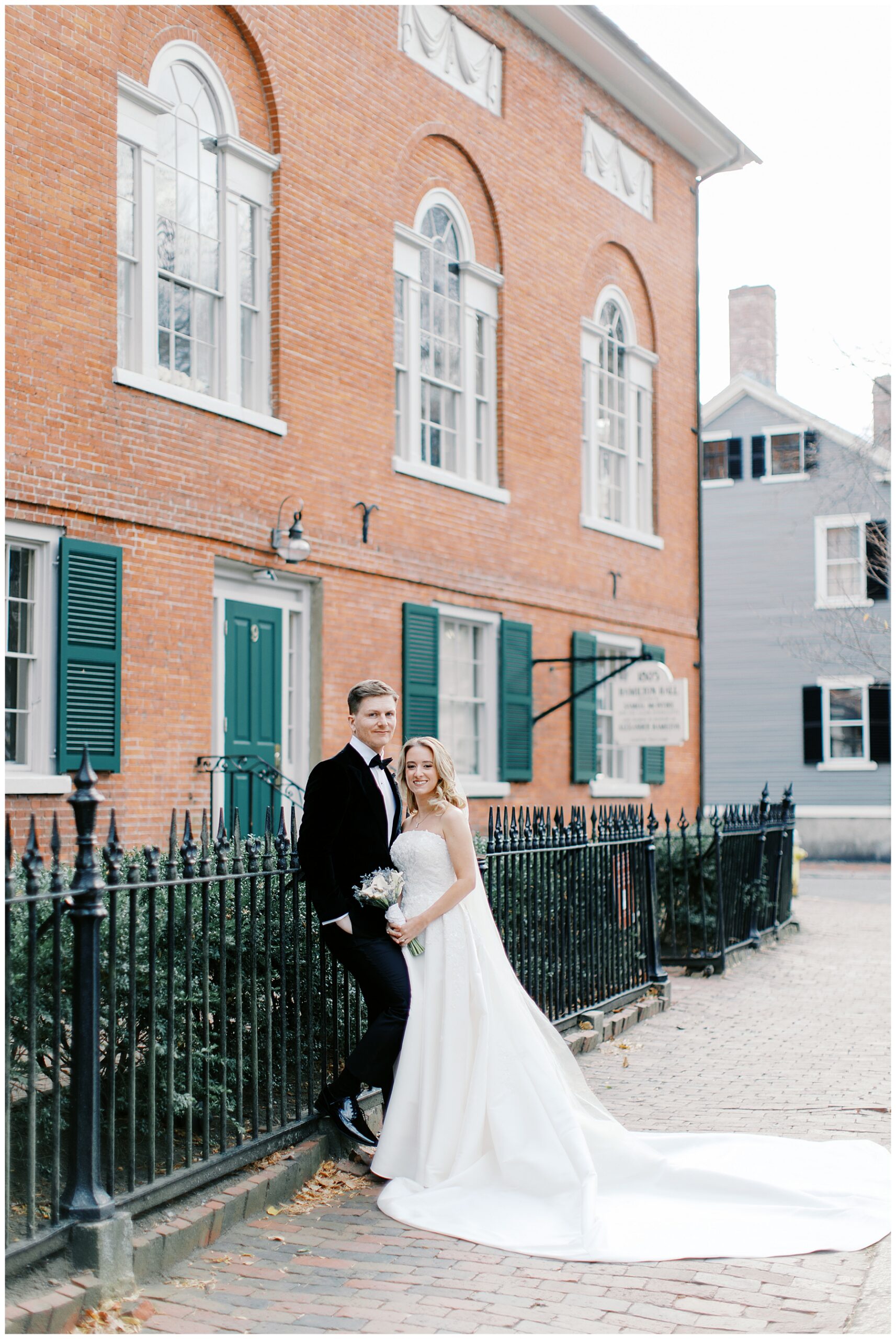 Hamilton Hall Wedding portraits in Salem, MA