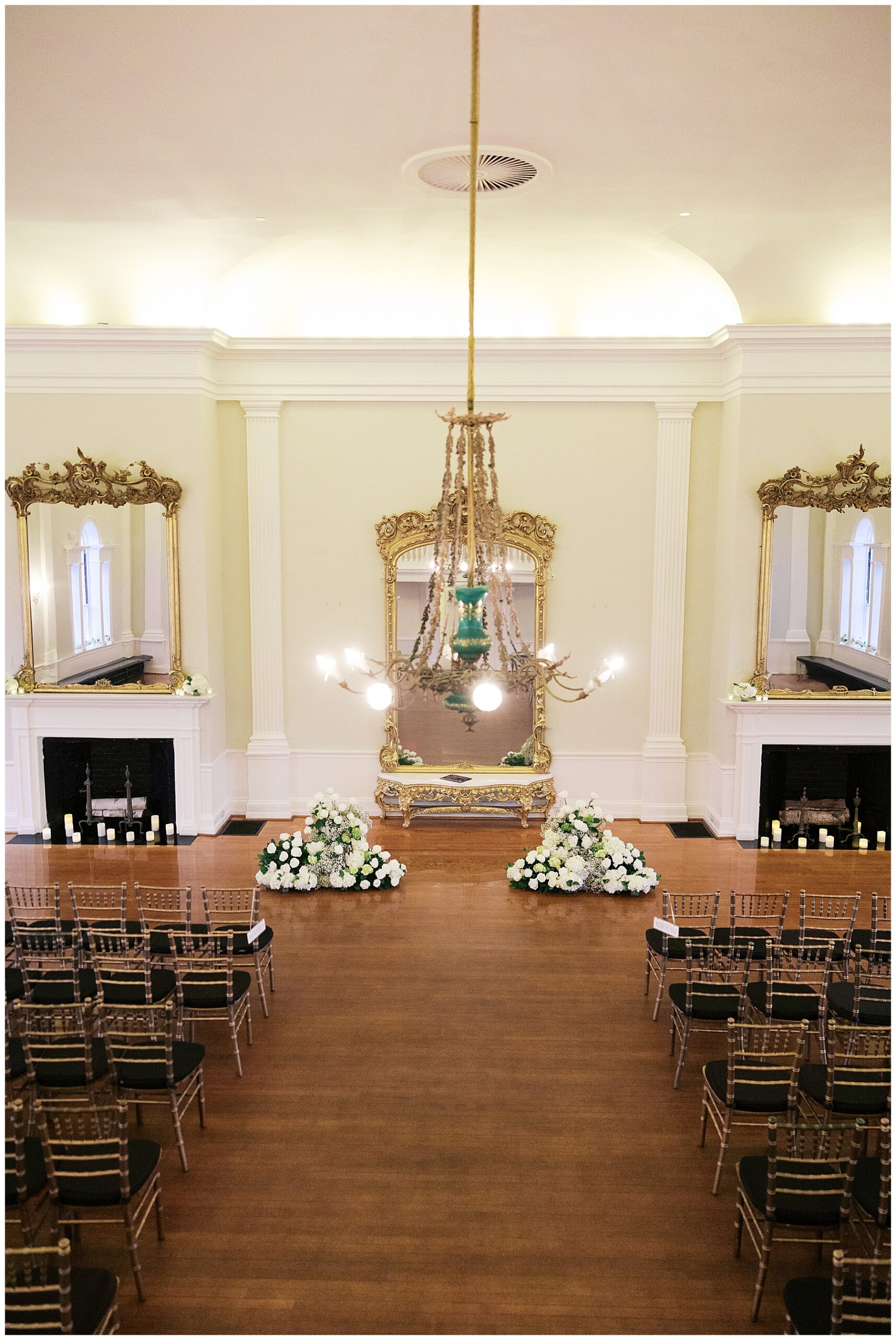 overhead view of ceremony space