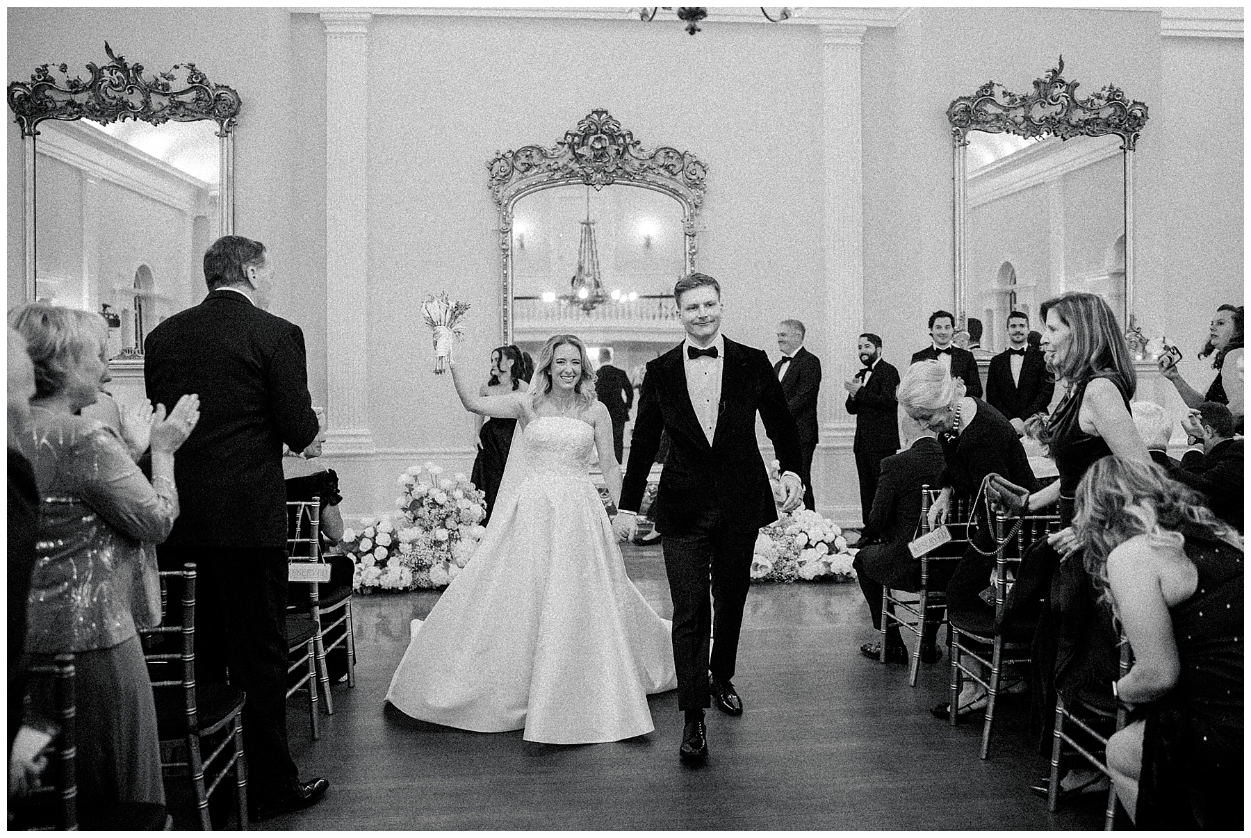 newlyweds exit wedding ceremony
