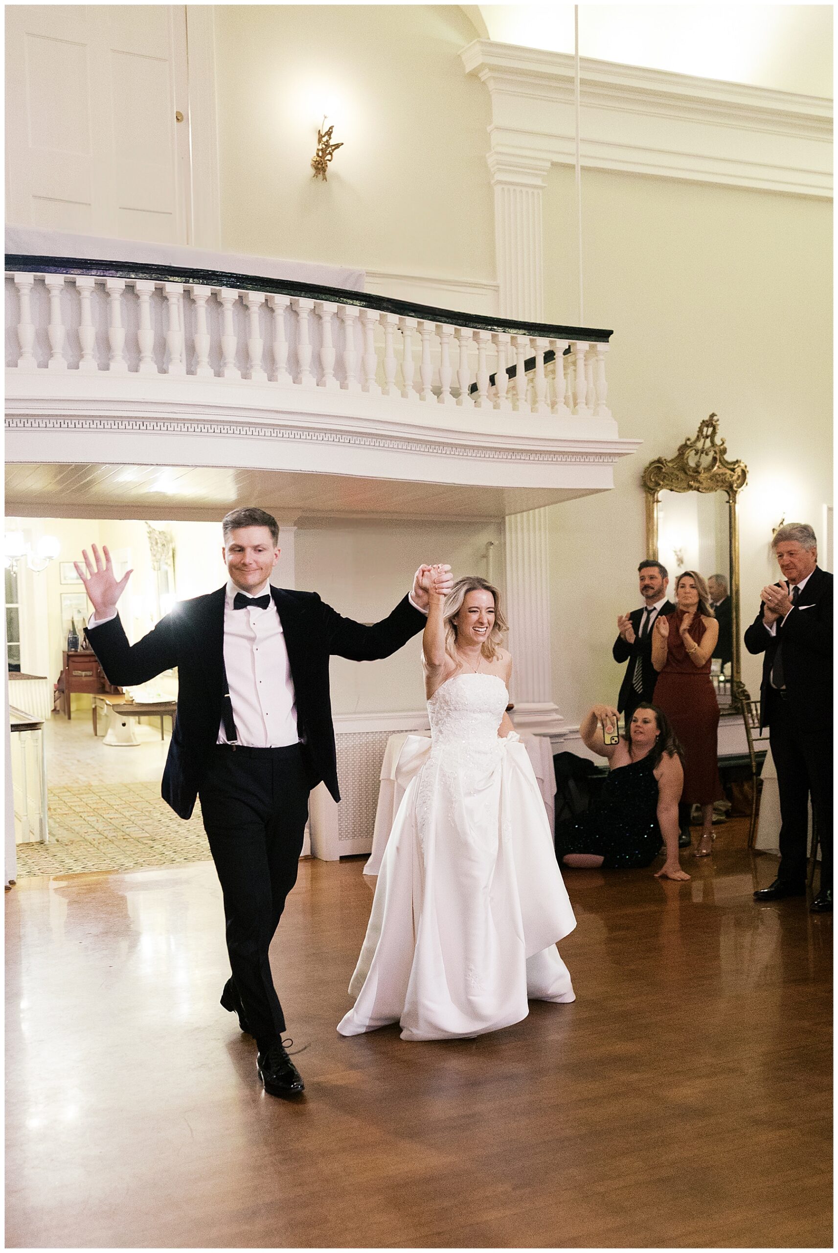 newlyweds enter reception