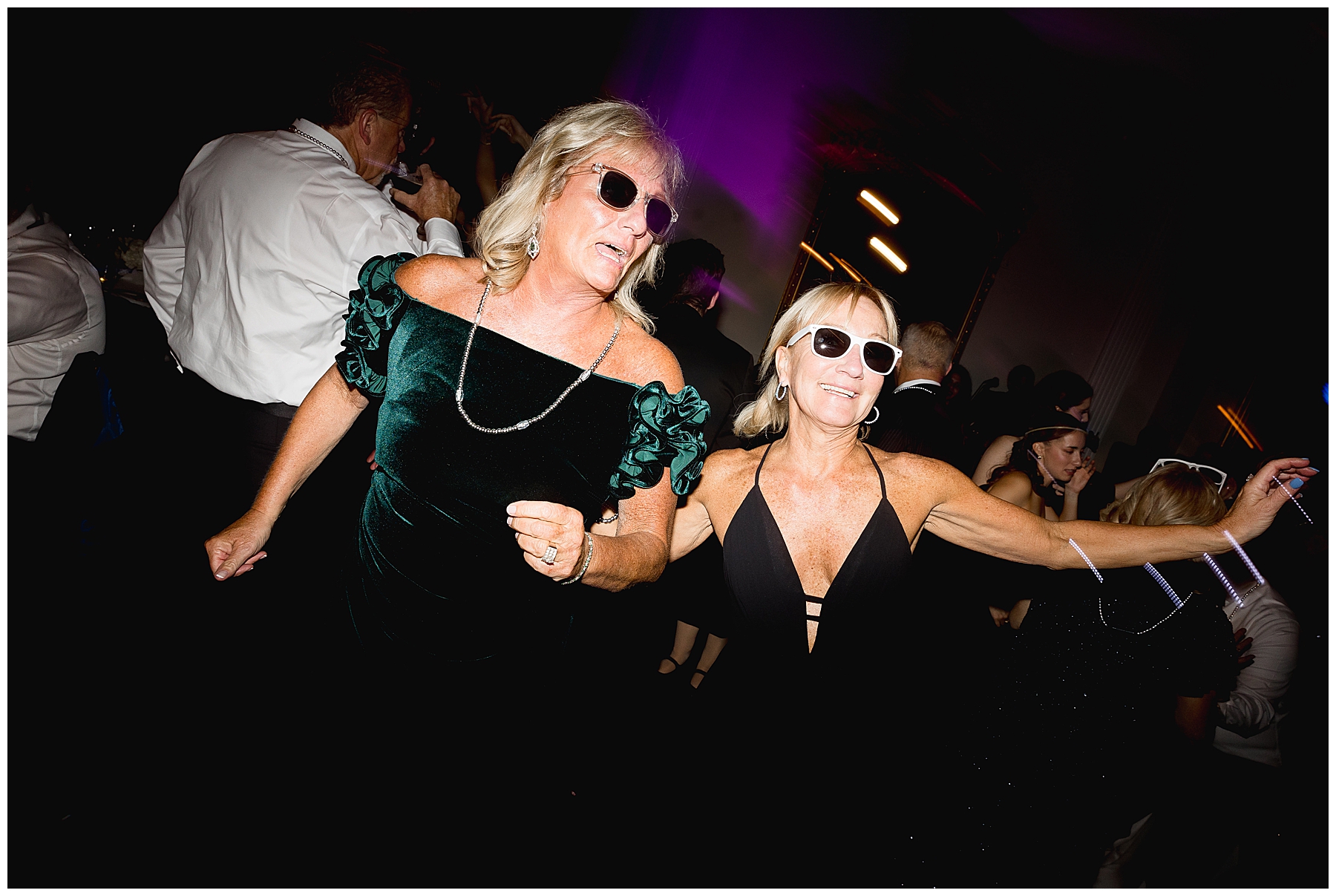 wedding guests on dance floor