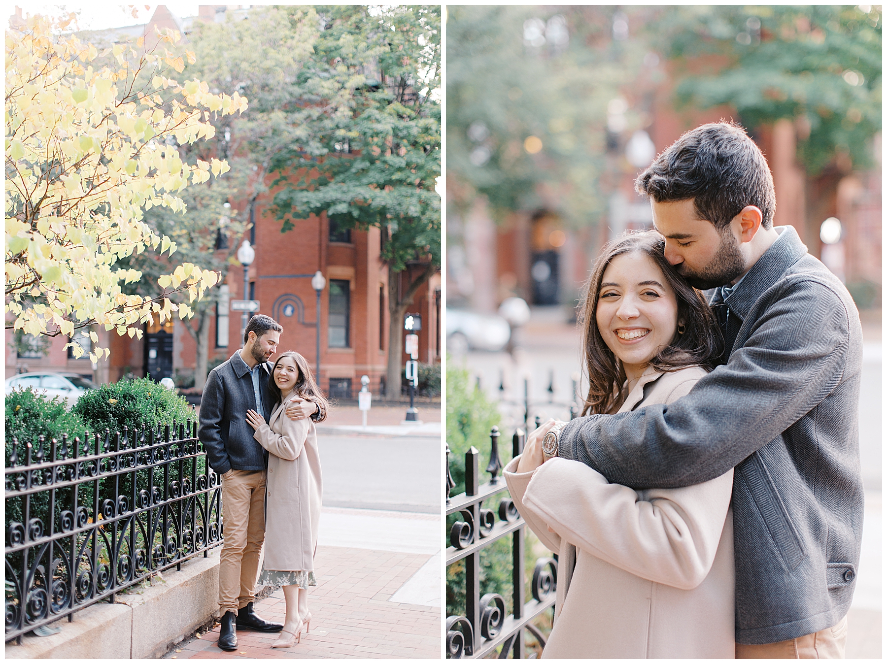 Boston Engagement portraits in the Back Bay area 