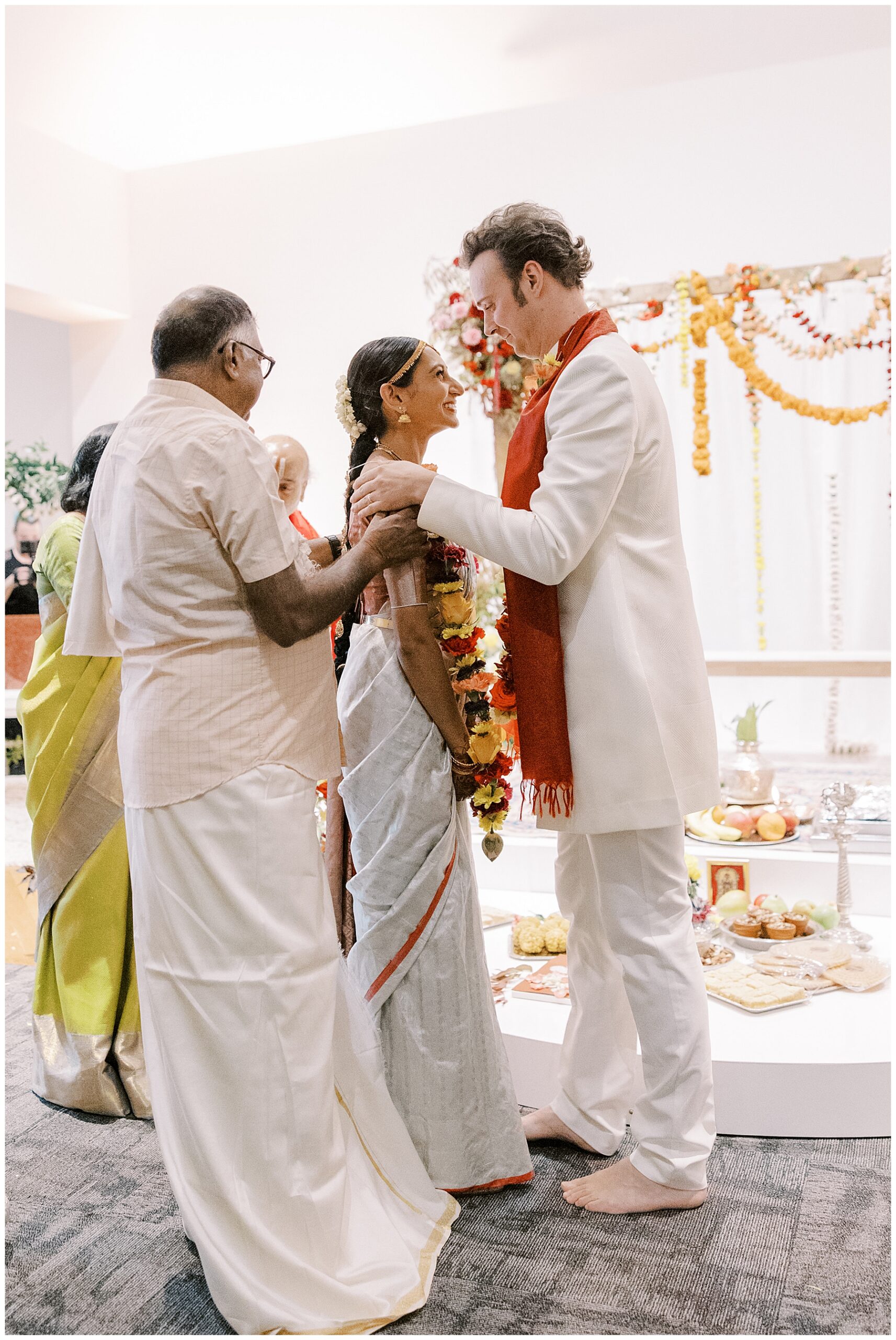 bride and groom during Indian wedding
