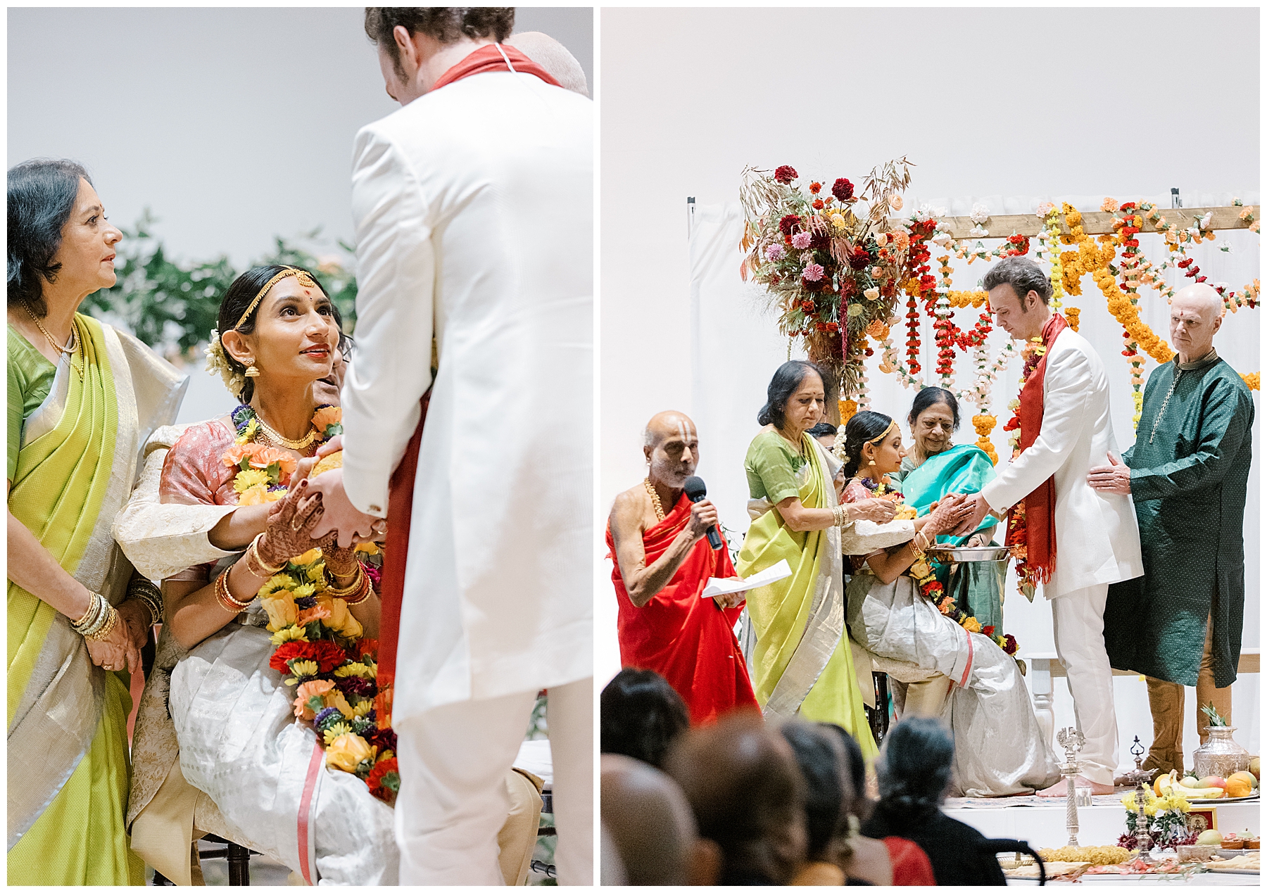 bride and groom at altar of wedding