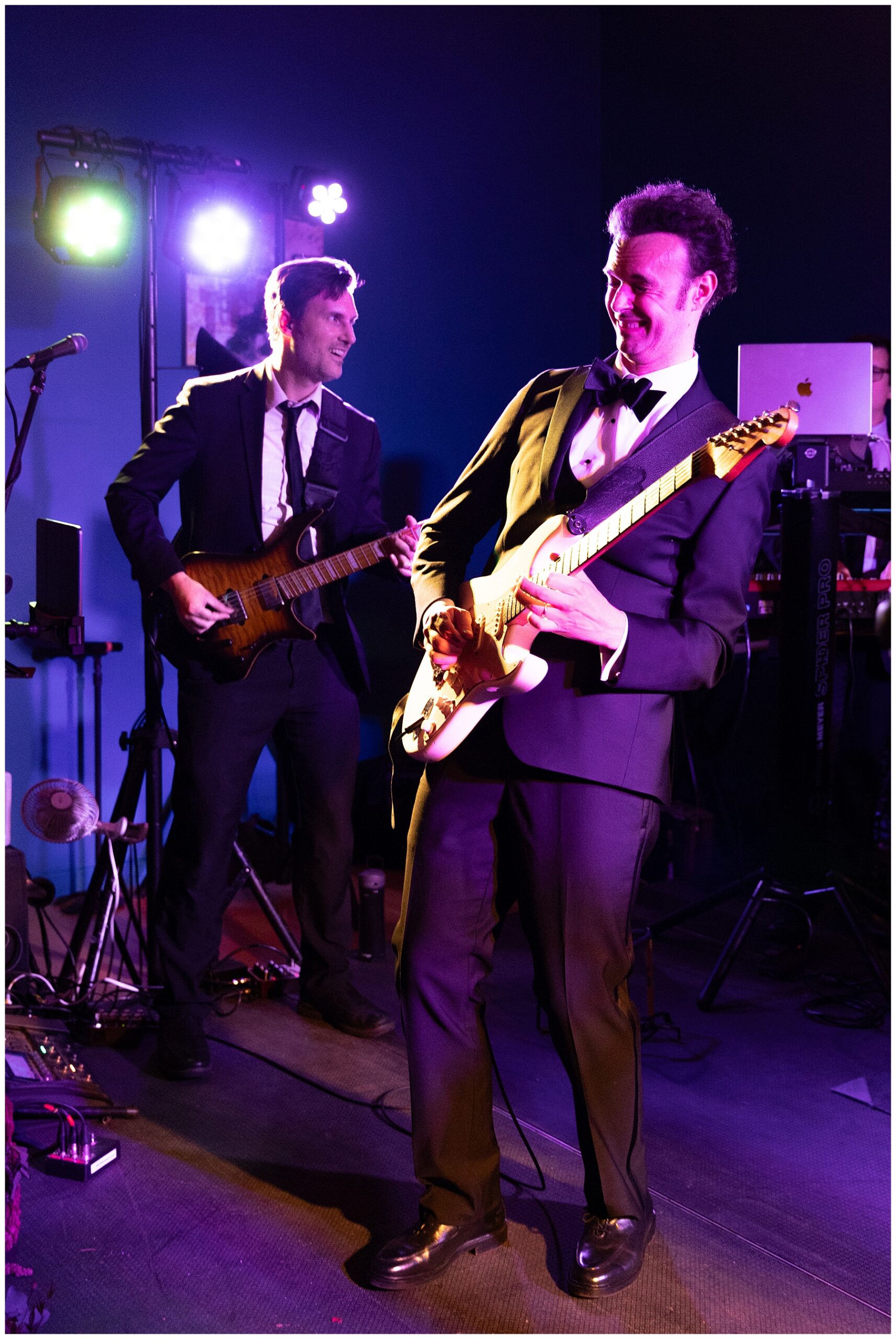 band performs at wedding reception