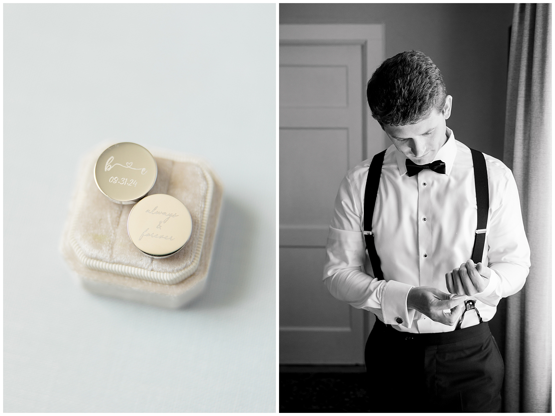 groom's custom cufflinks 