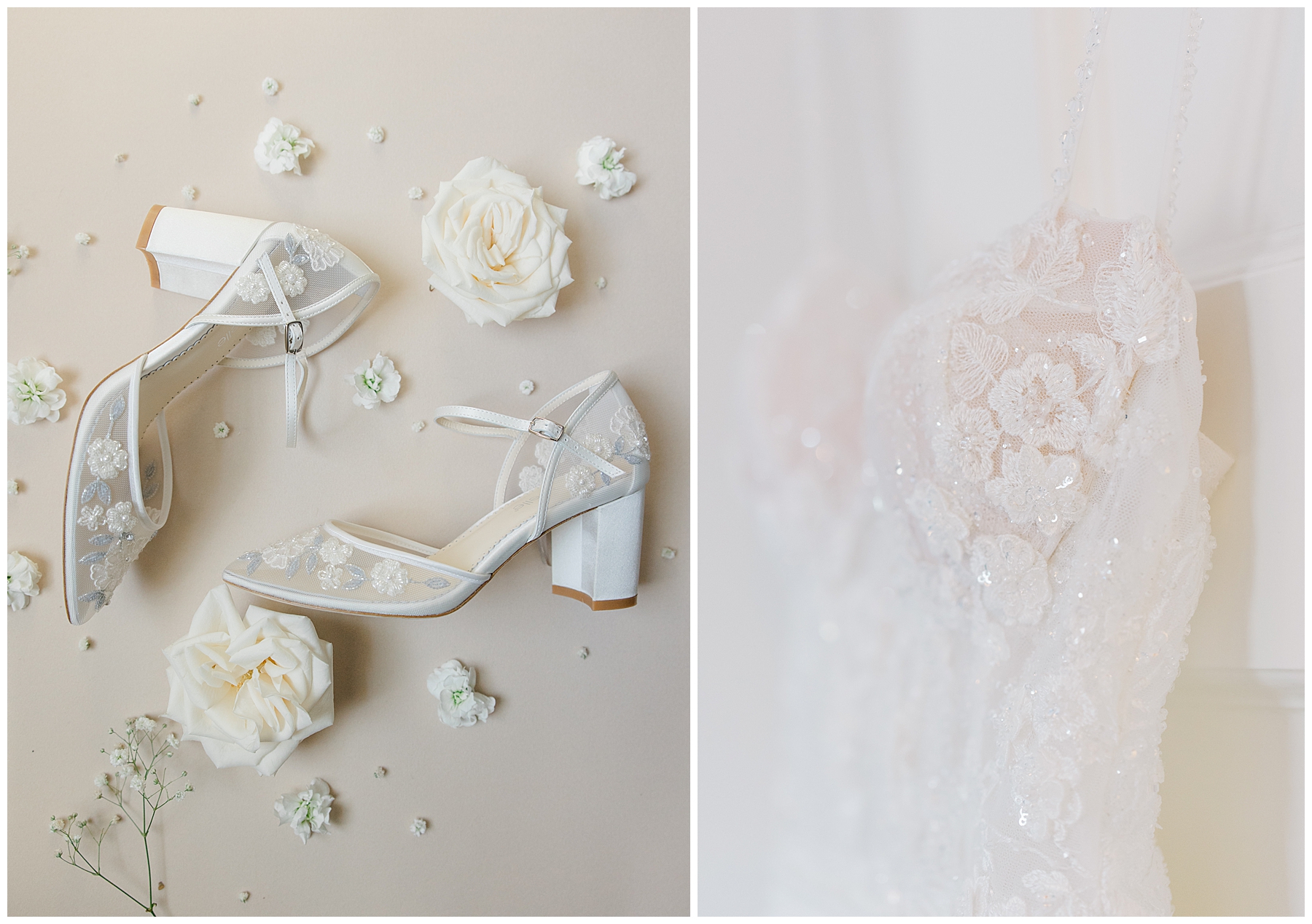 bride wedding dress and shoes