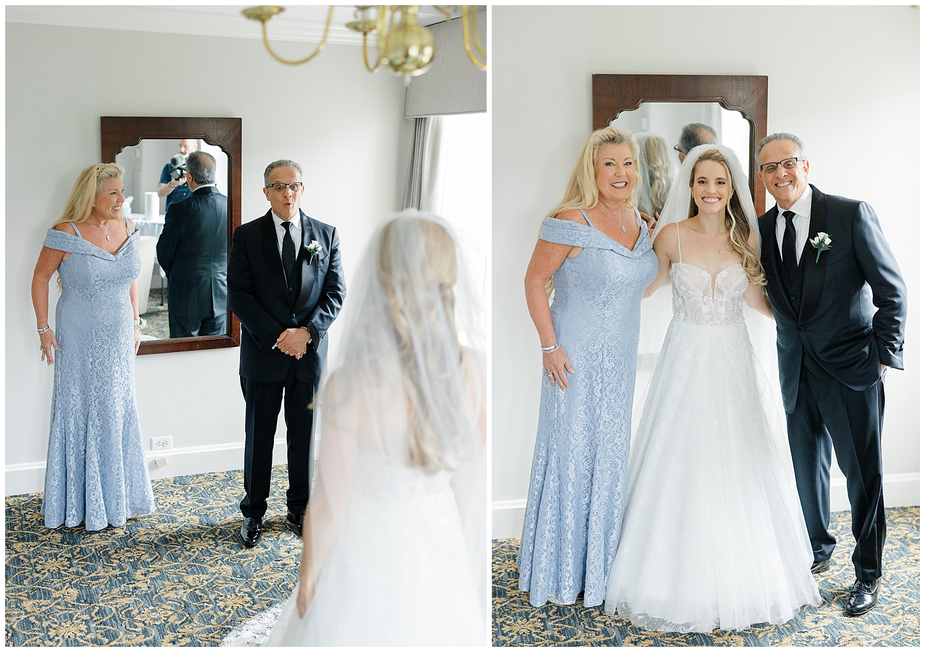 bride's first look with father