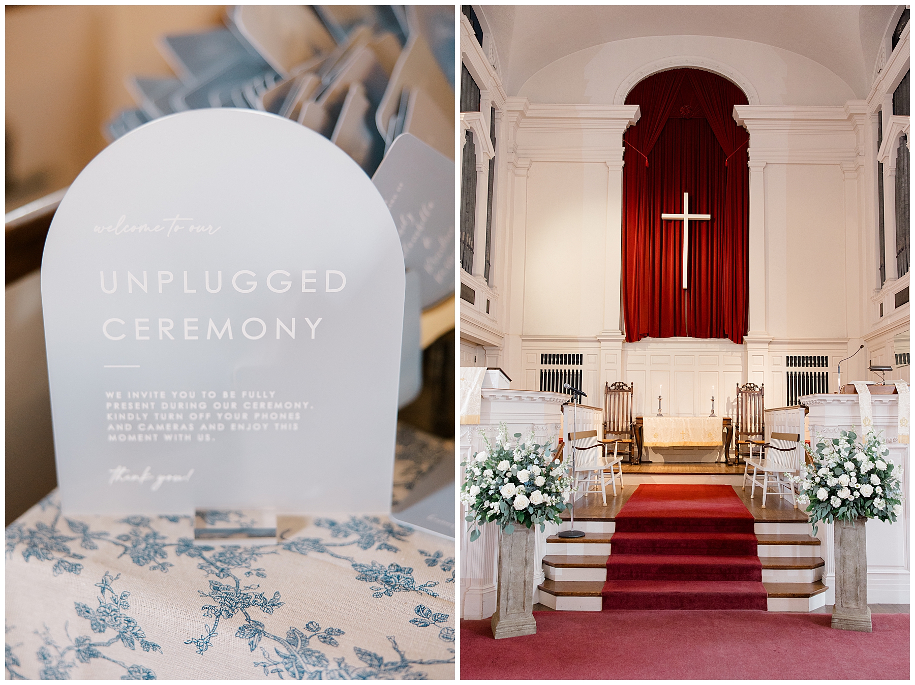 unplugged wedding ceremony sign 