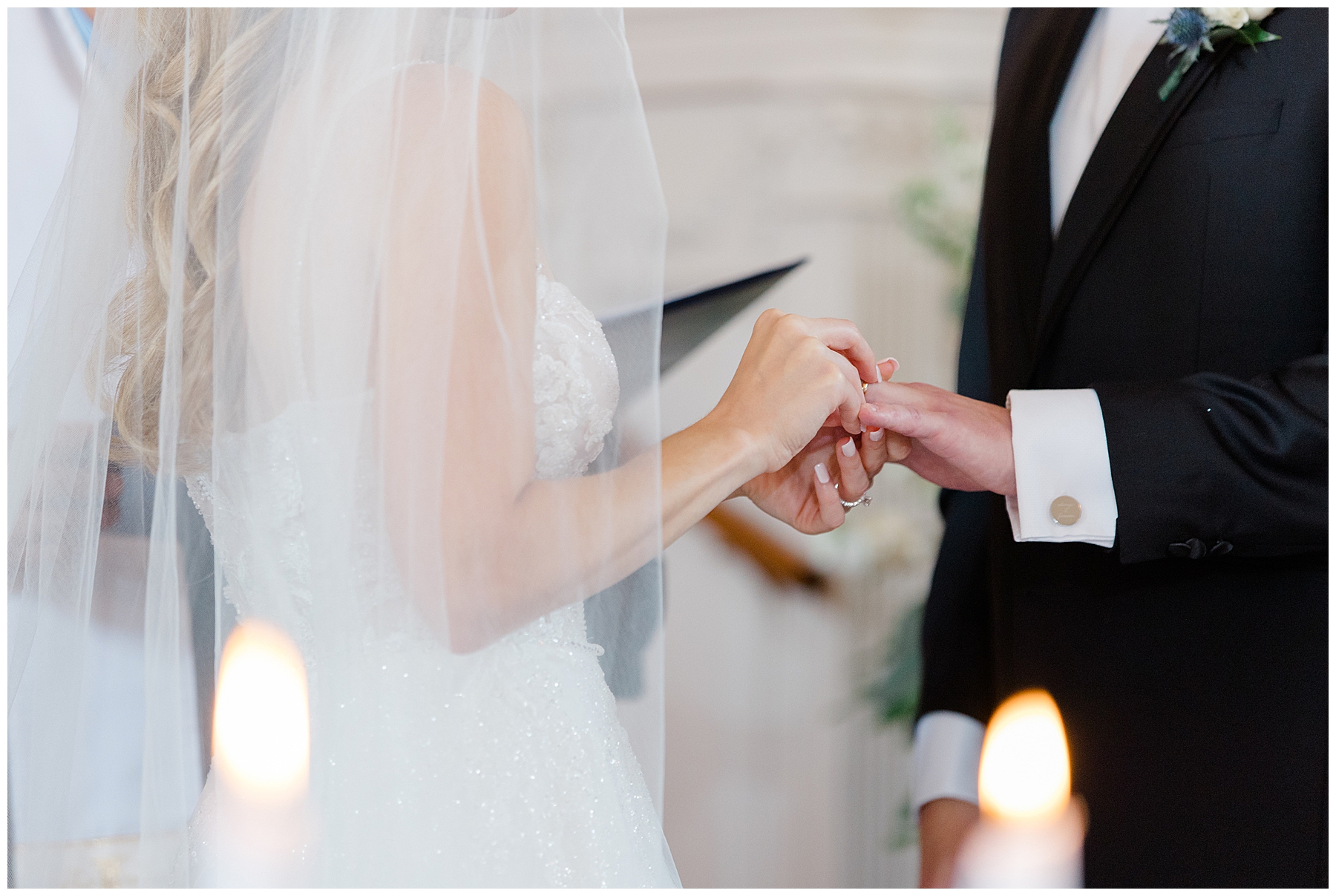 bride and exchange wedding rings 