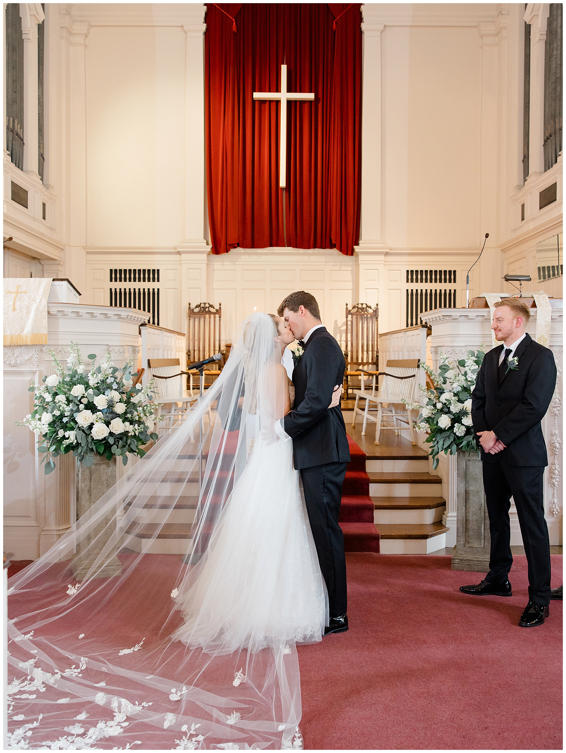 bride and groom pronounced as husband and wife