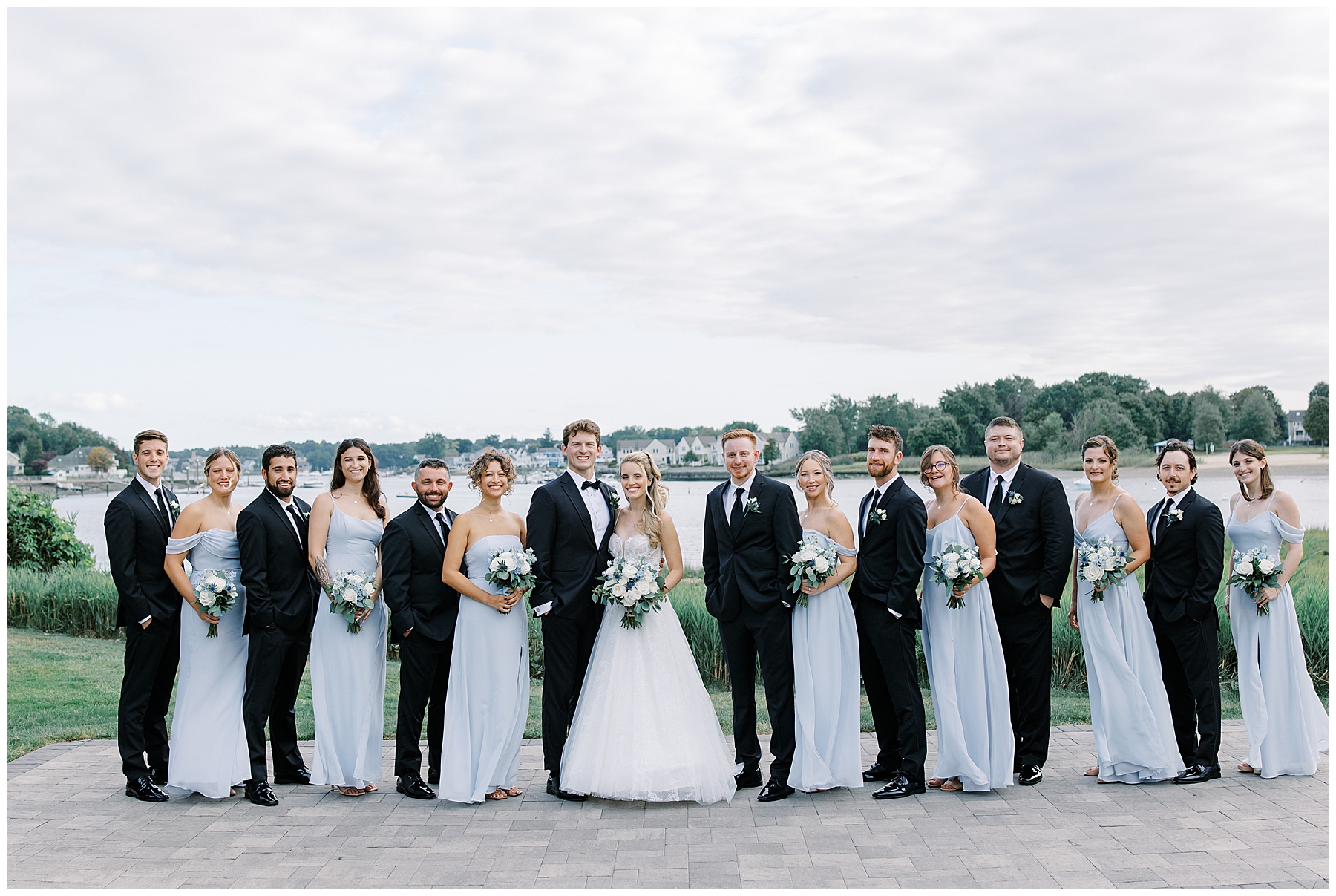 wedding party portraits from Waterfront Wedding at Danversport on The North Shore