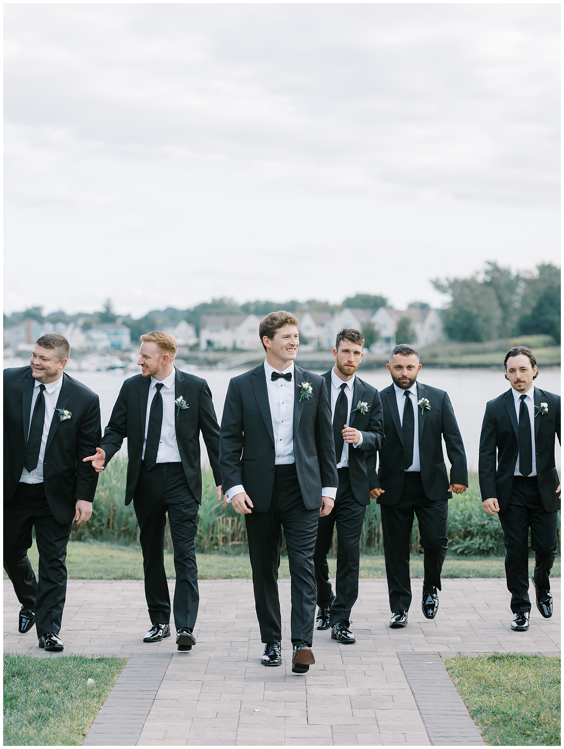 groom and groomsmen at Waterfront Wedding at Danversport  
