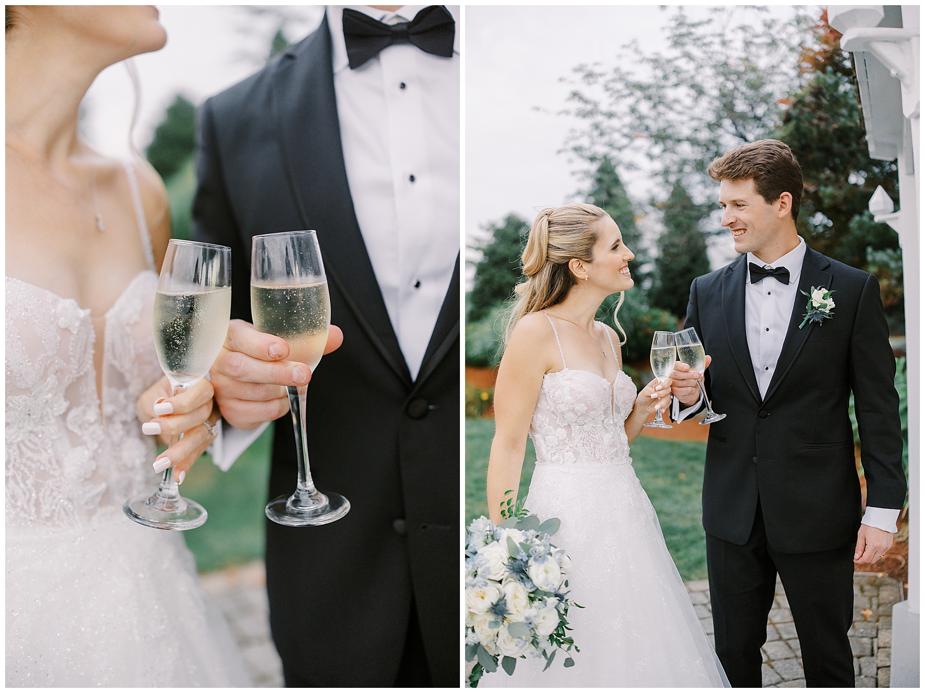 Newlyweds enjoy first drink together 