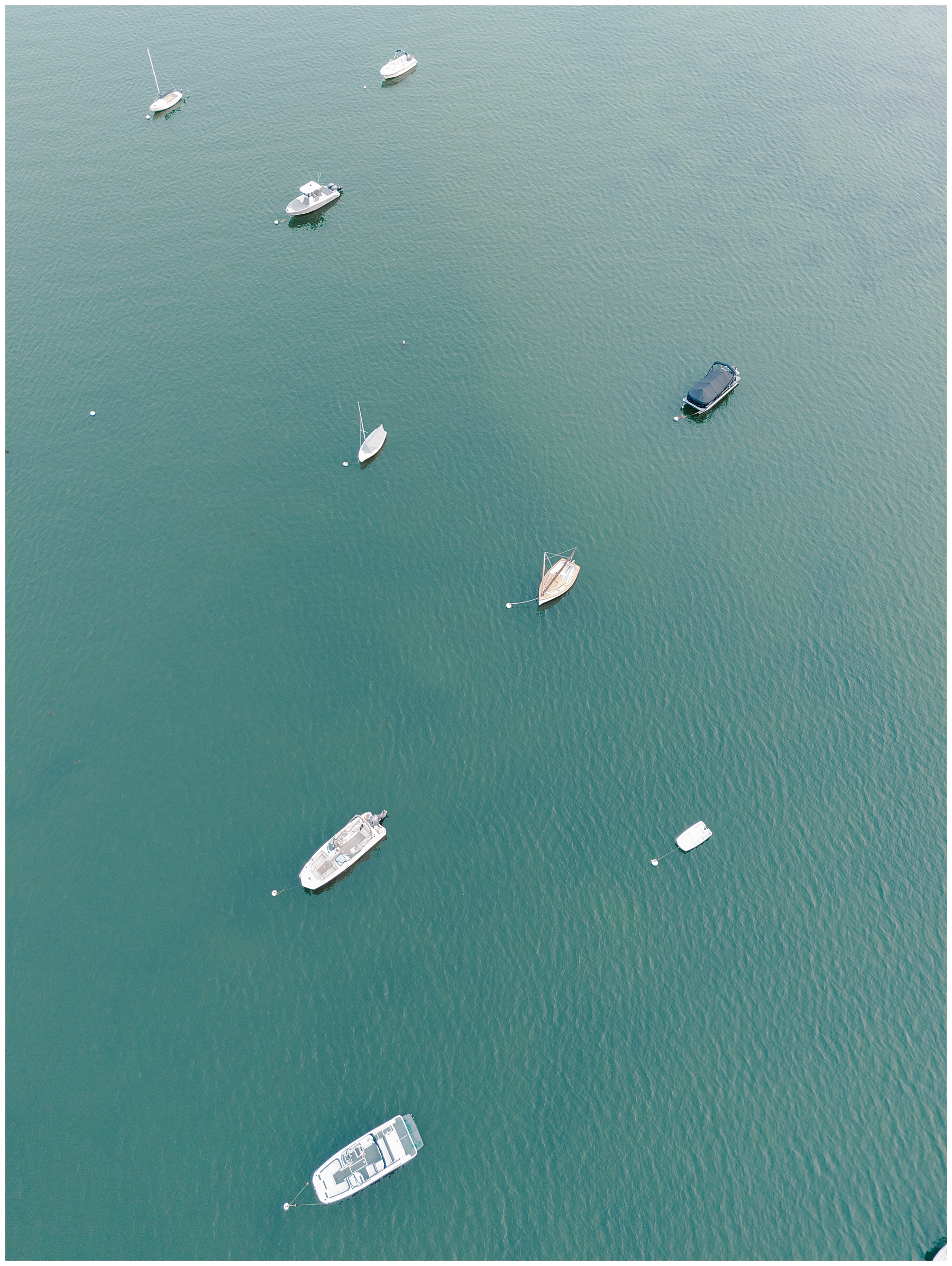 aerial view of Cape cod with boats on the water