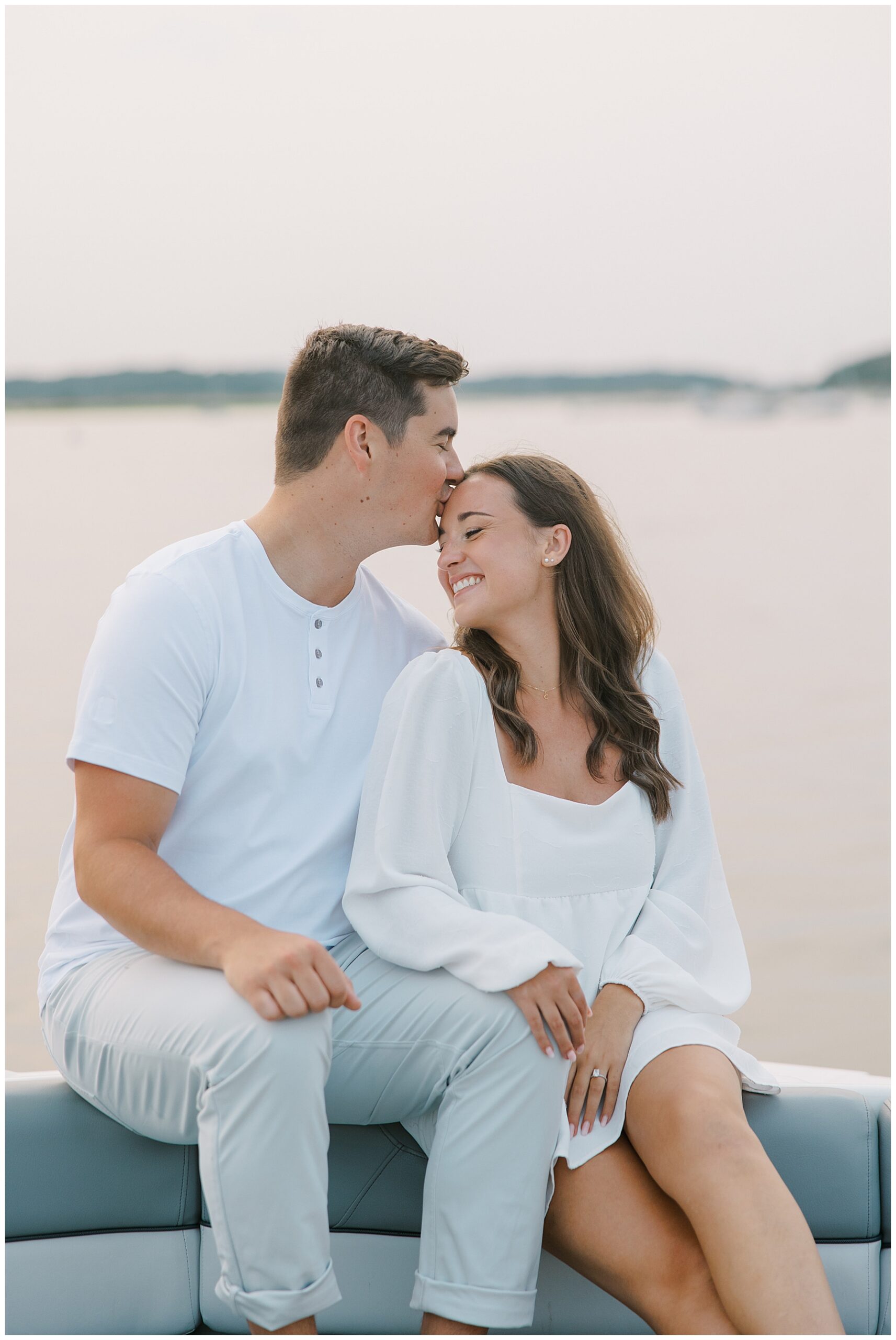 romantic engagement portraits on the water at Cape Cod