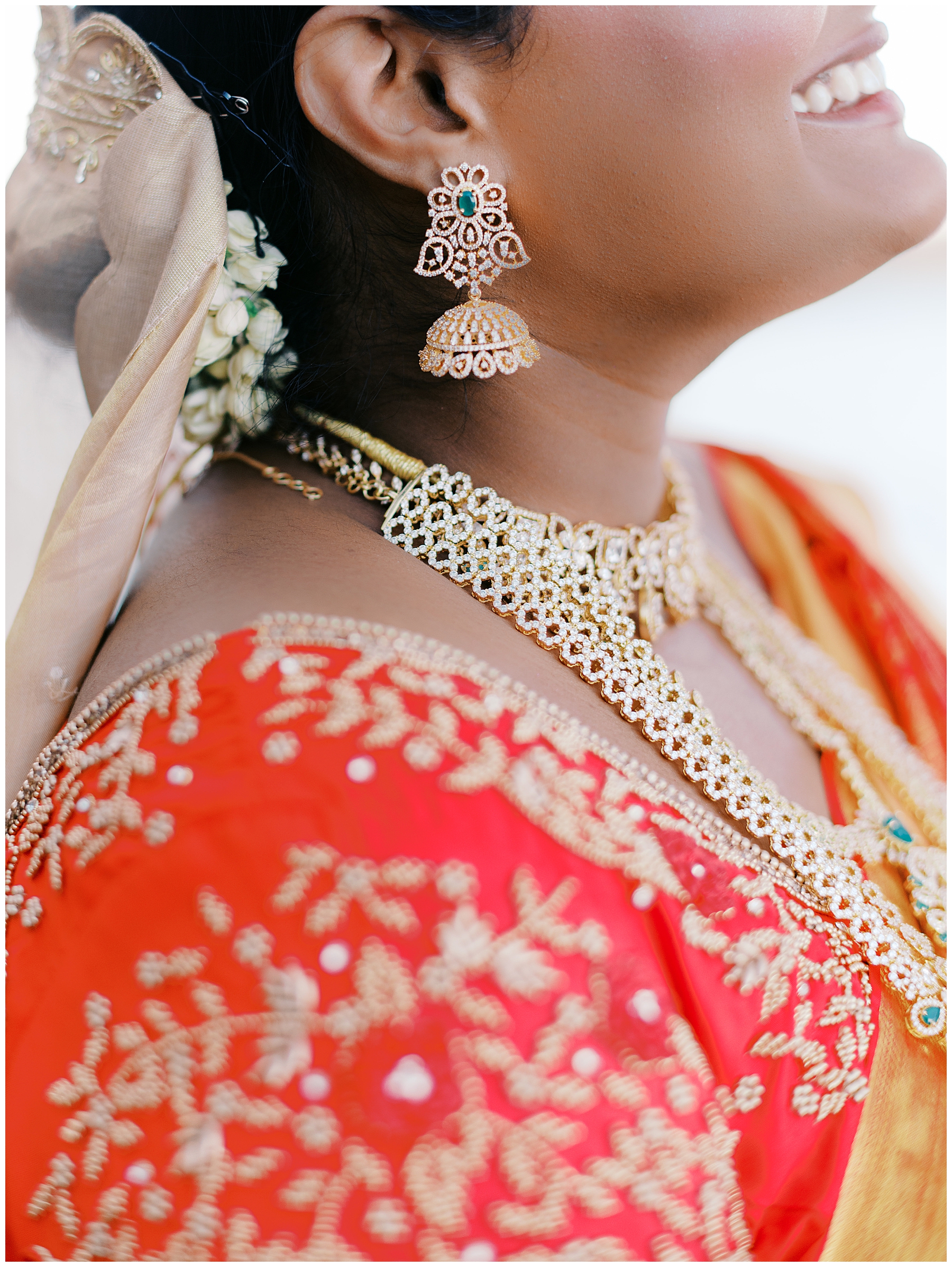 bridal jewelry and details from South Indian wedding