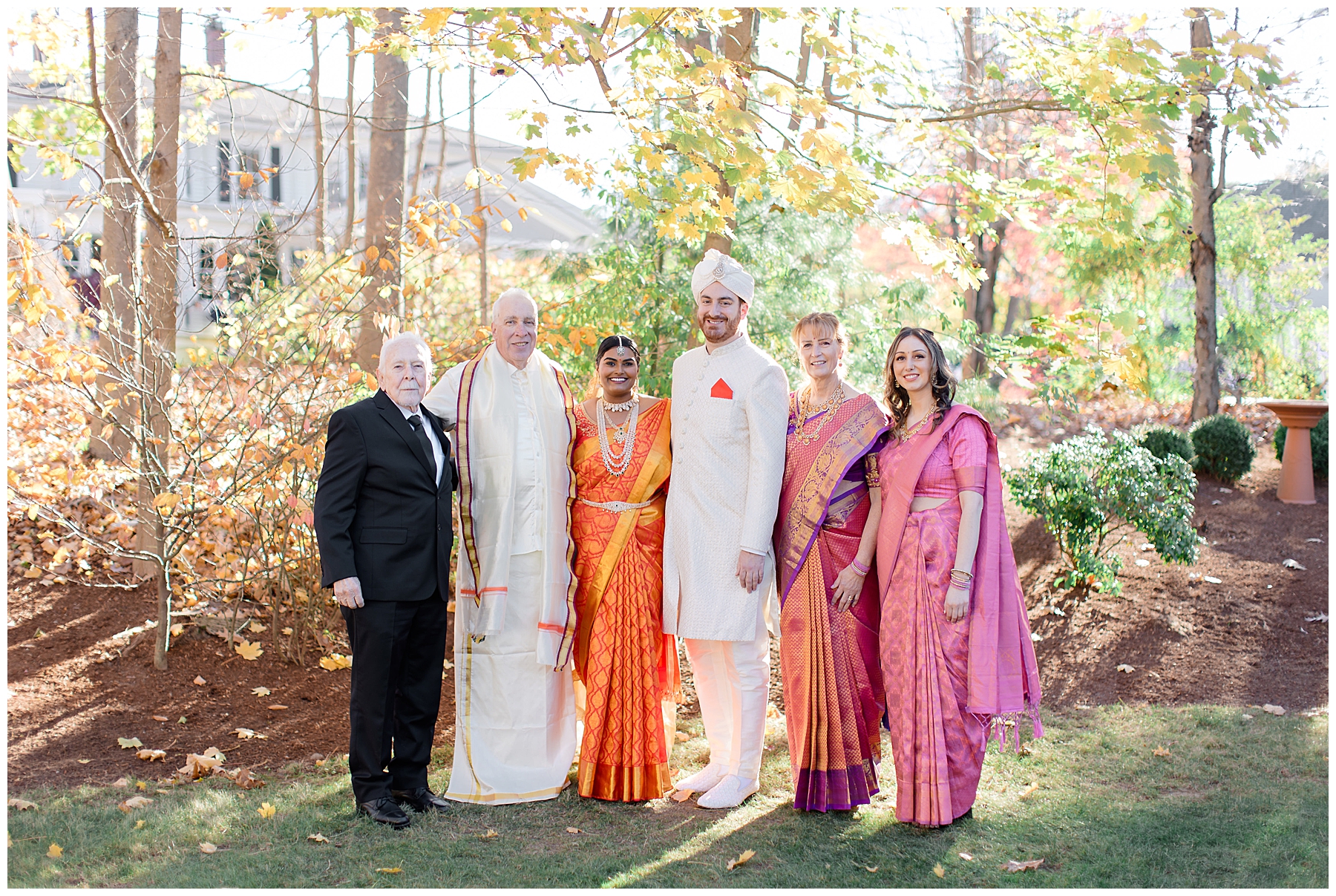 family in traditional south Indian wedding outfits