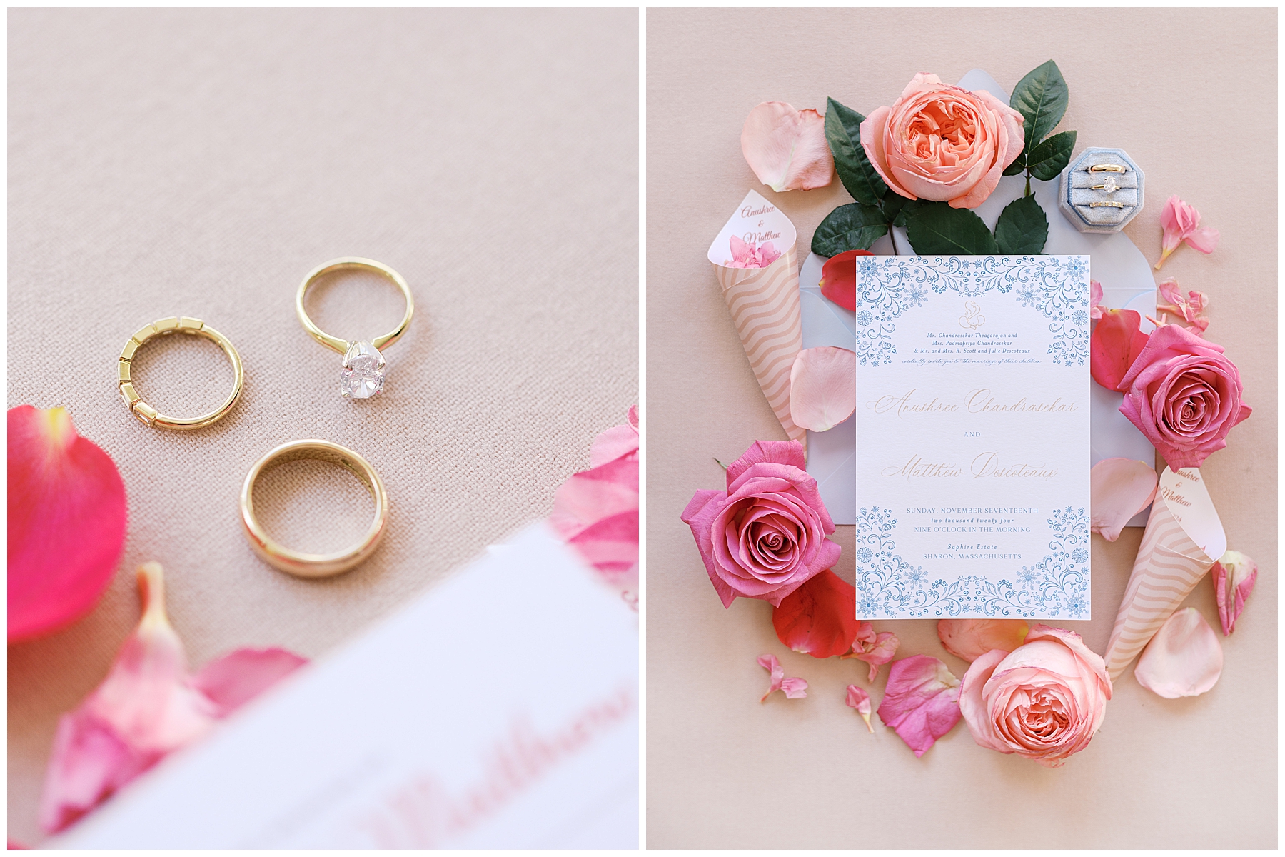 wedding flat lay design from colorful South Indian wedding