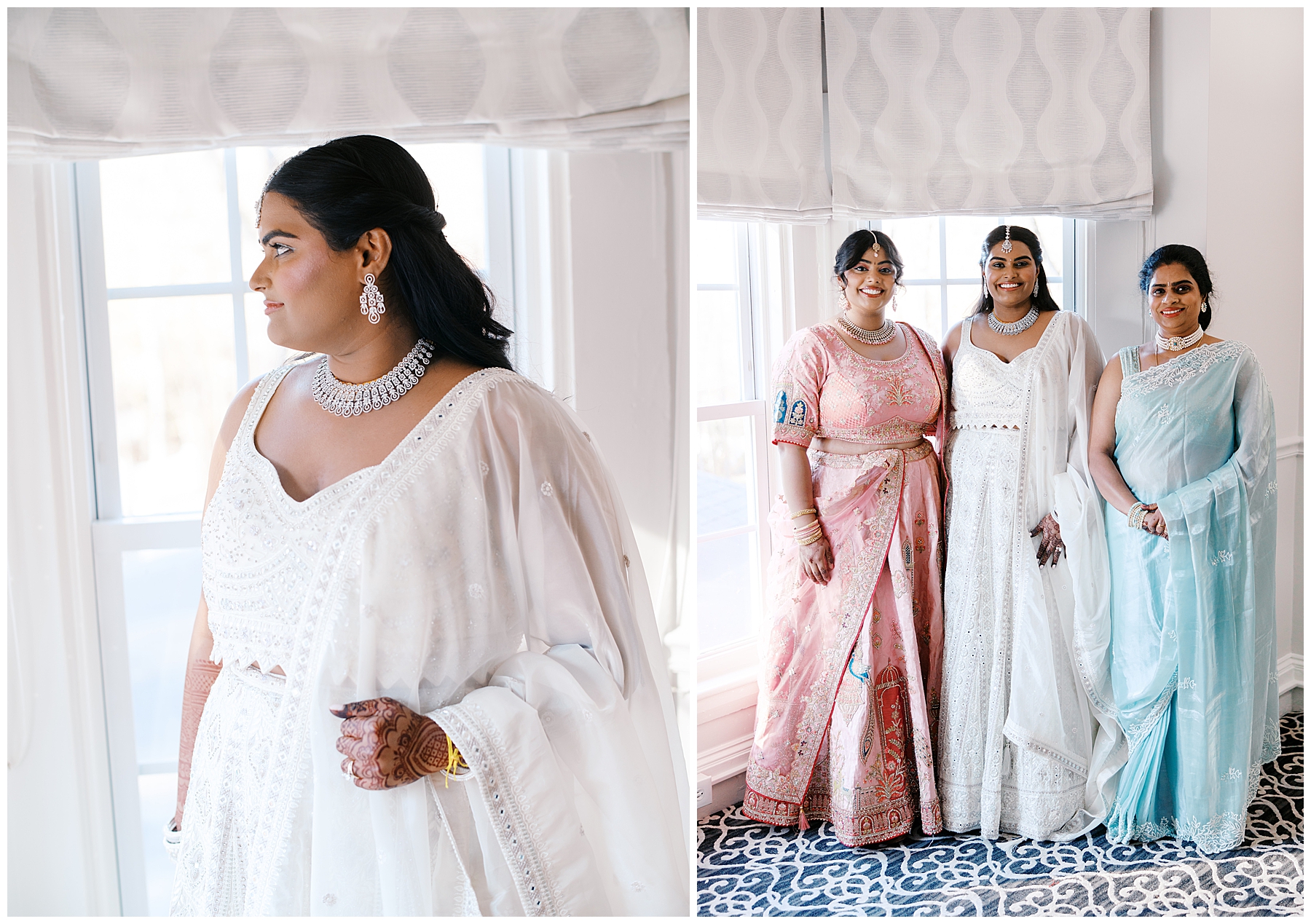 bridal portraits with family members