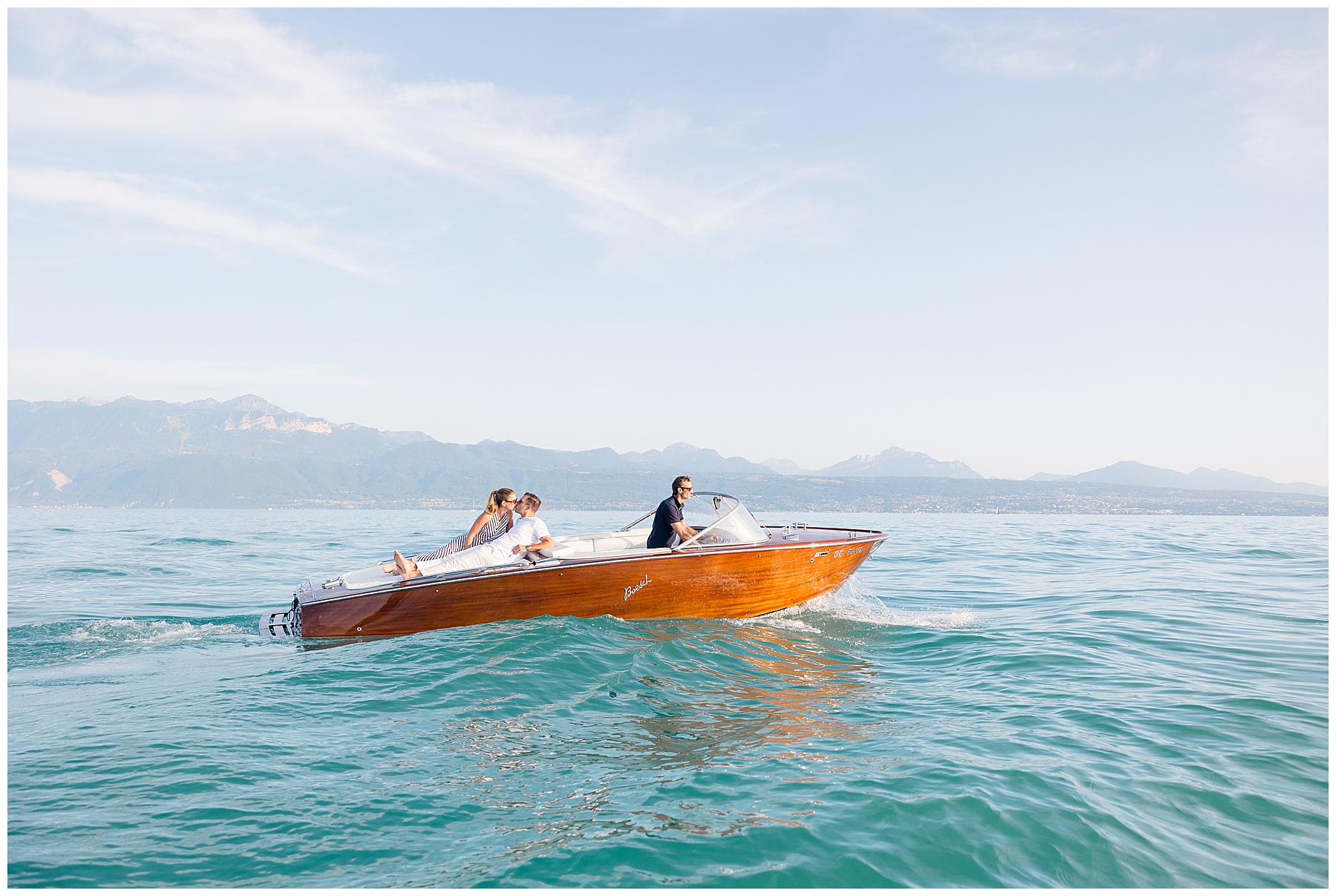Romantic Boat Session on Lake Geneva in Lausanne, Switzerland