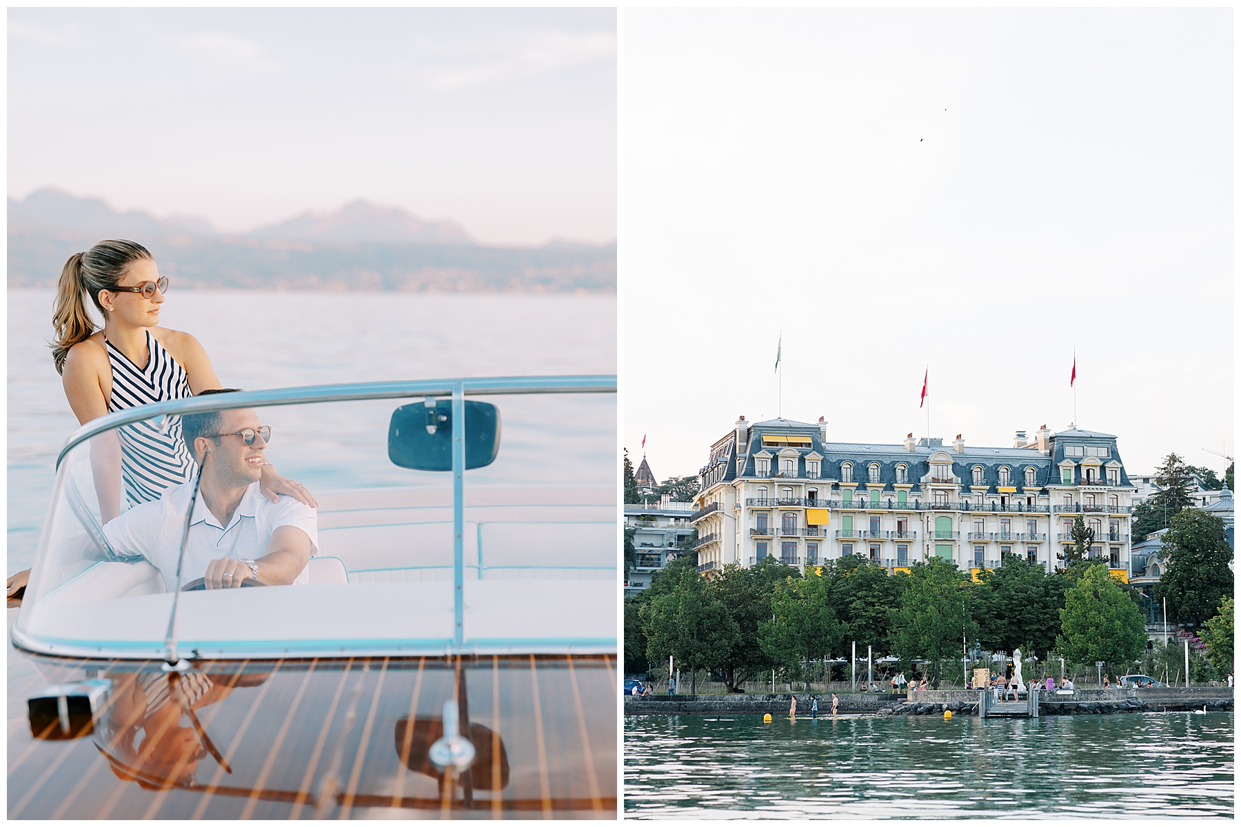 Romantic Boat Session on Lake Geneva in Lausanne, Switzerland