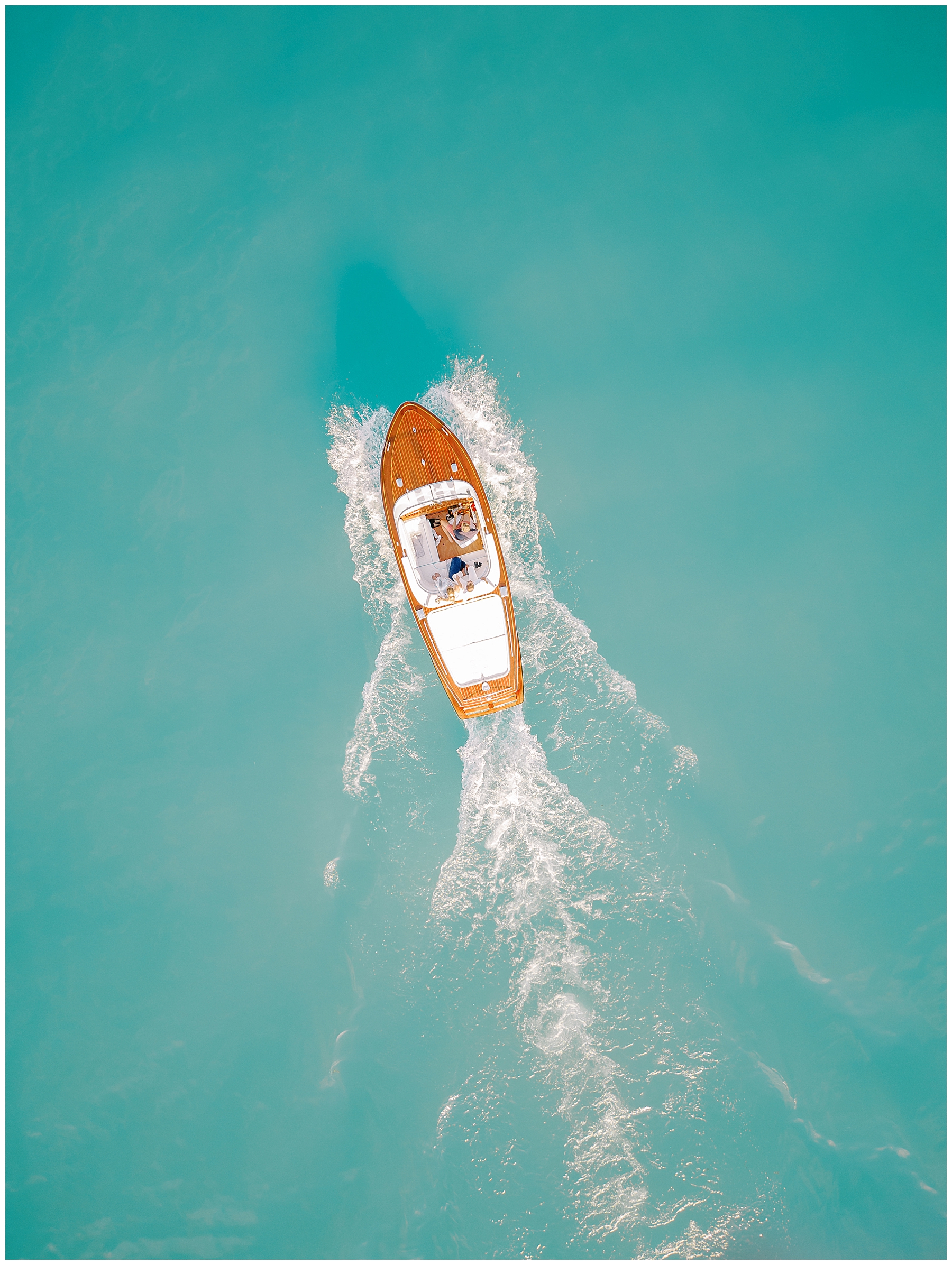 aerial view of boat on Lake Geneva