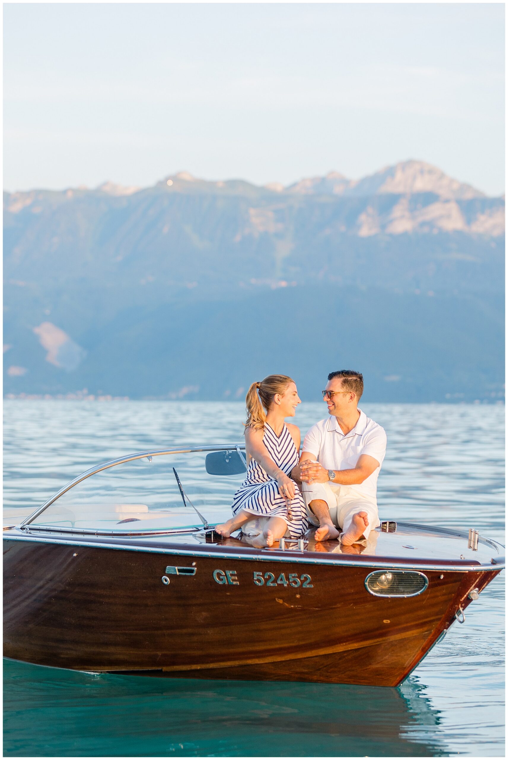 Romantic Boat Session on Lake Geneva in Lausanne, Switzerland