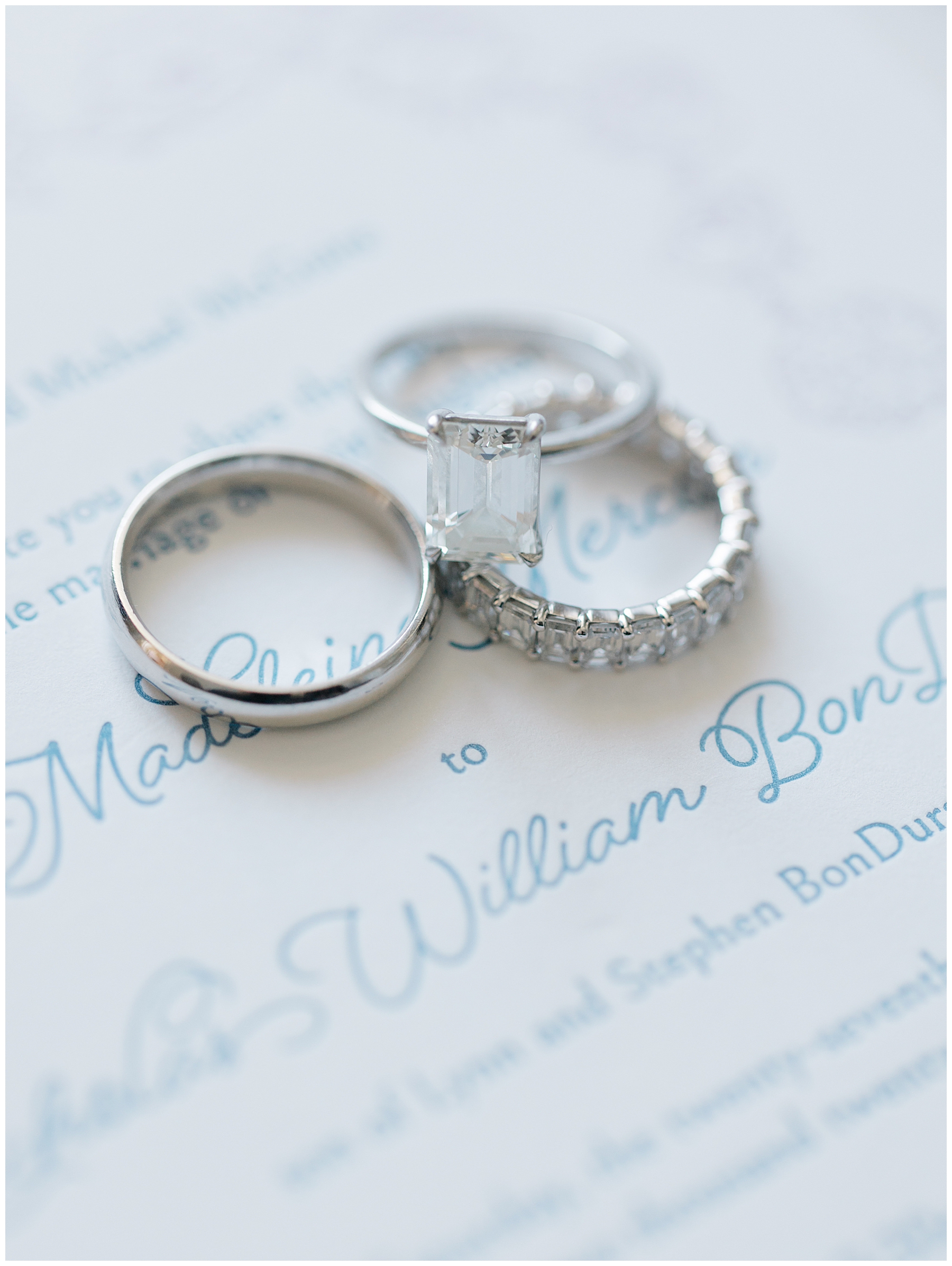 wedding rings on invite