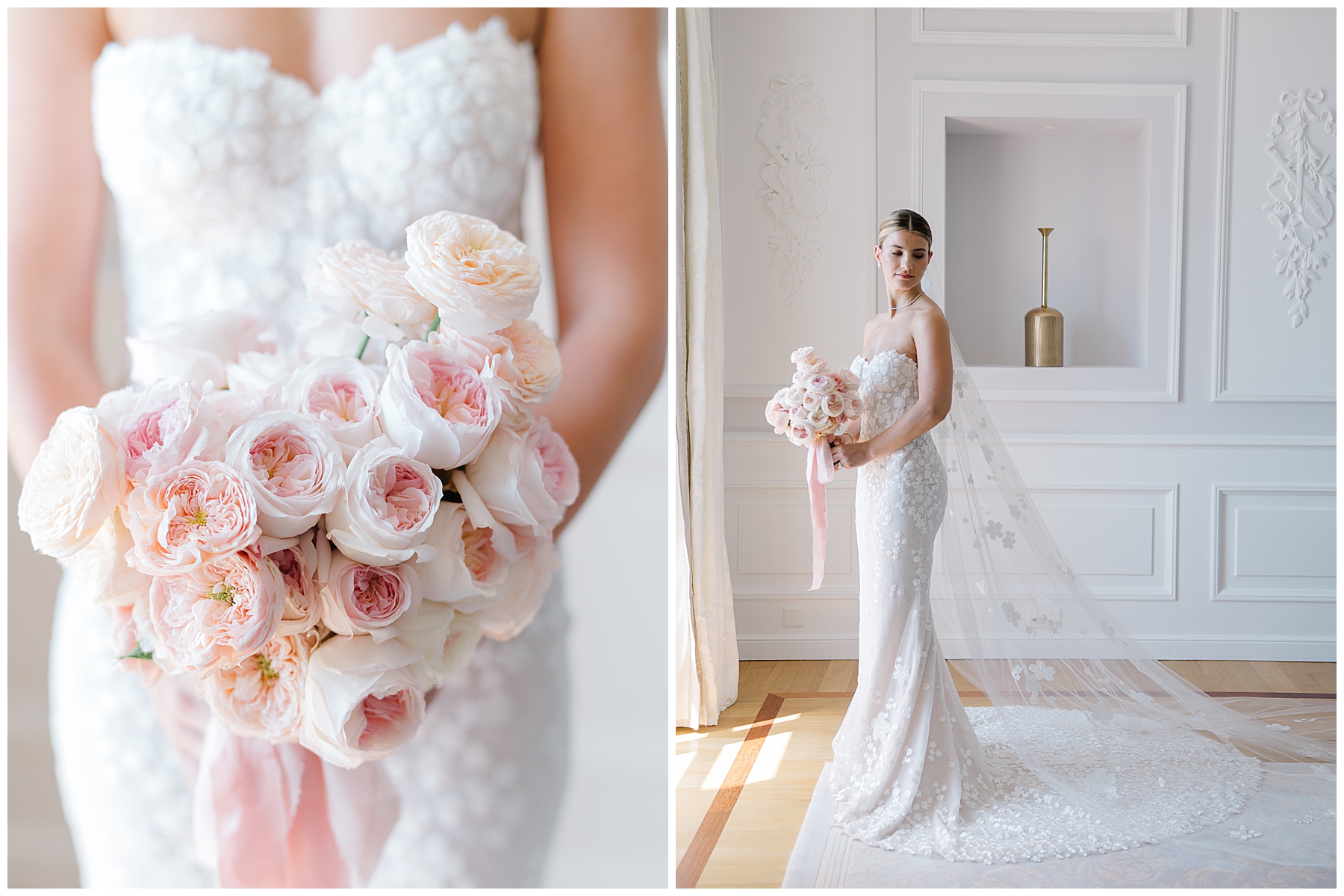elegant bridal portraits from Luxury Garden Wedding at Porte de Iris in Switzerland